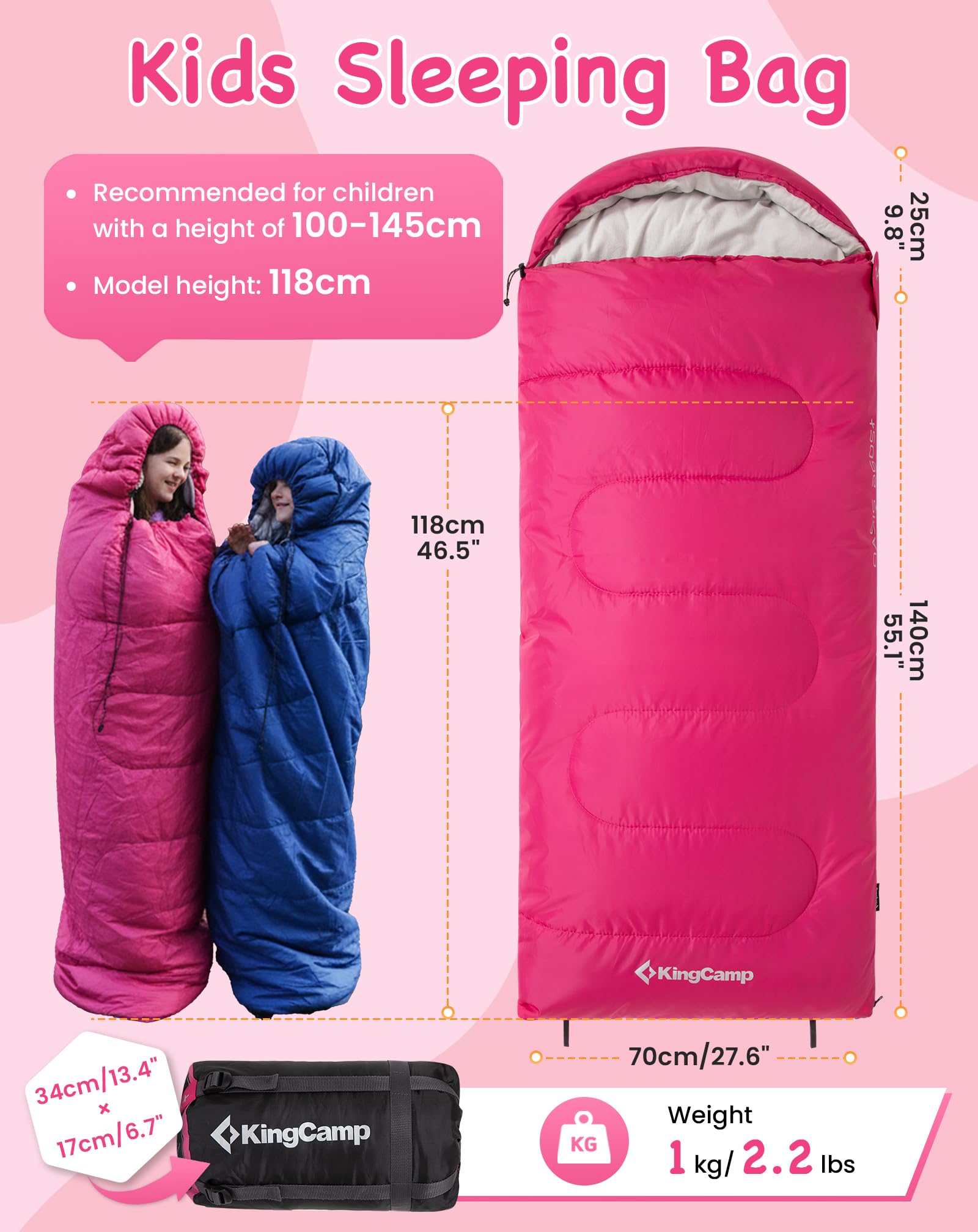KingCamp Oasis 250S+ Kids Flannel Sleeping Bag