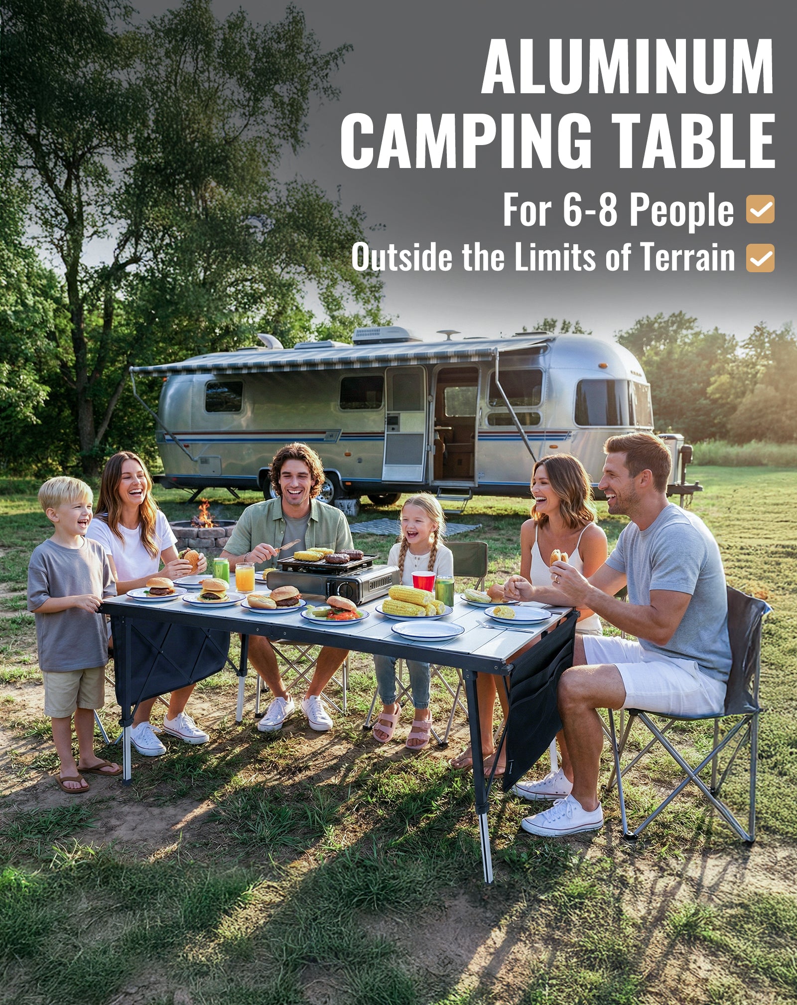 KingCamp GRANITE Adjustable Aluminum Table with Carrying Bag