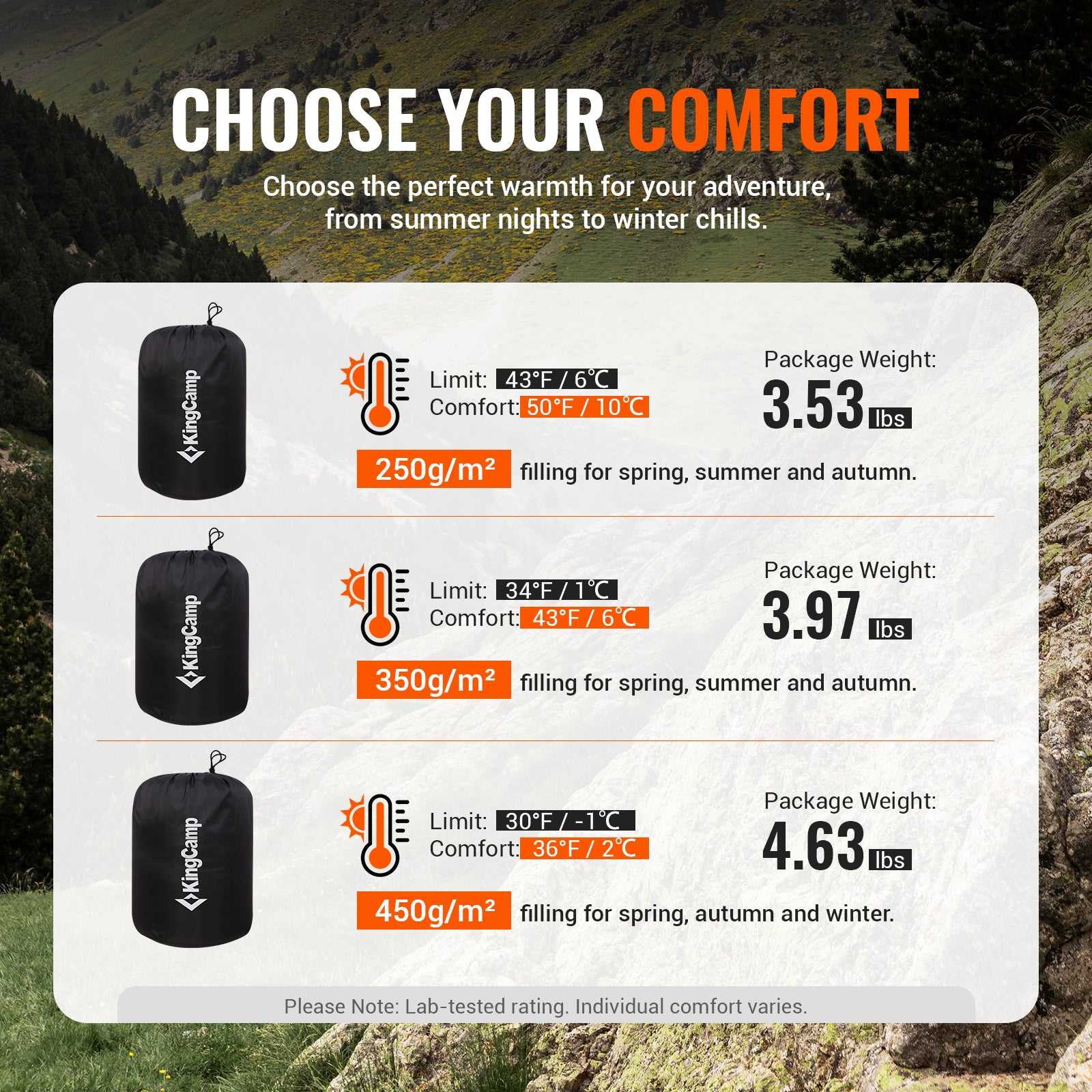 KingCamp Oasis C 450 Flannel Sleeping Bag