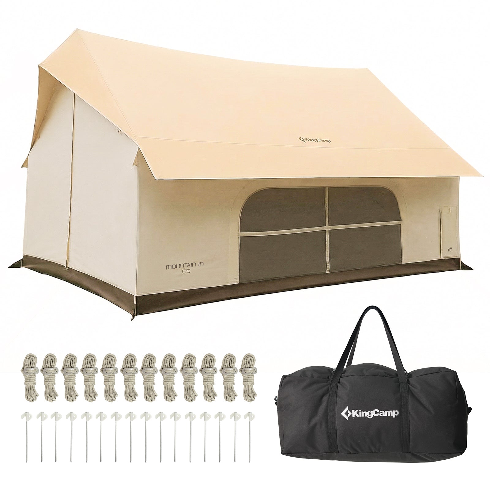 KingCamp MOUNTAIN IN C5 Cabin Tent with Stove Jack