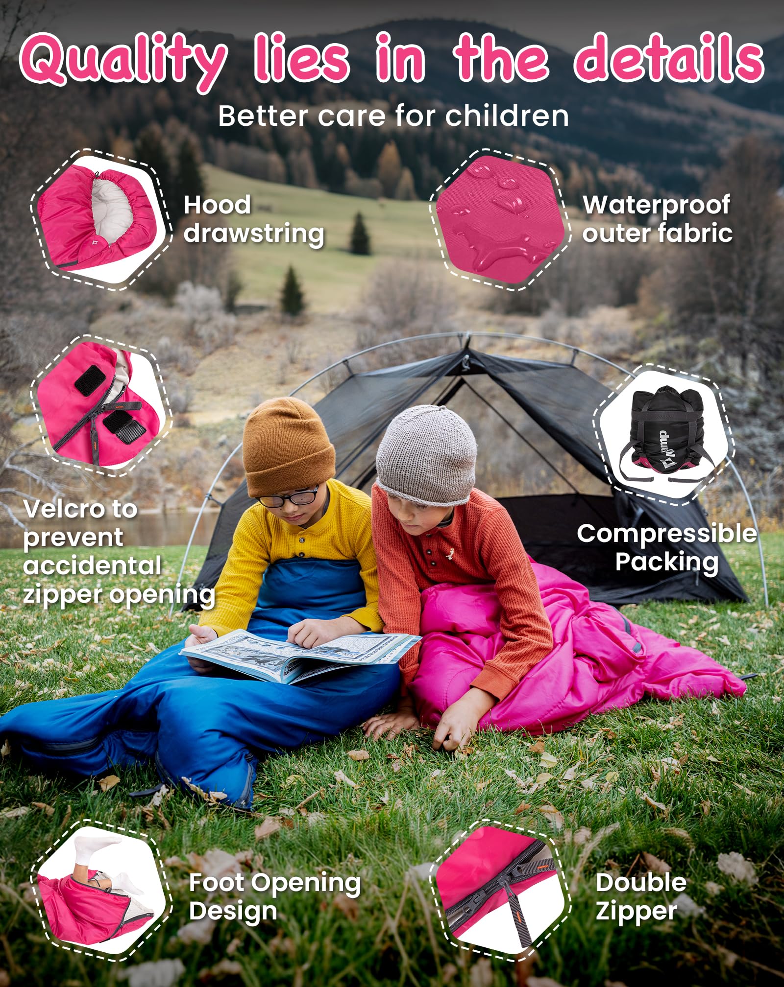 KingCamp Oasis 250S+ Kids Flannel Sleeping Bag