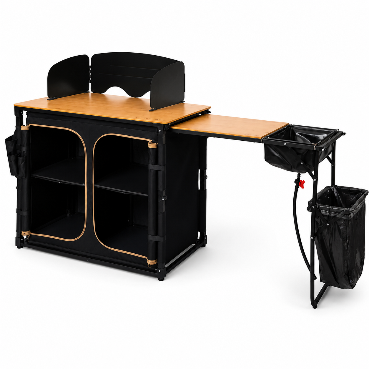 KingCamp BAMBOO PLUS Folding Camping Kitchen Table with Sink