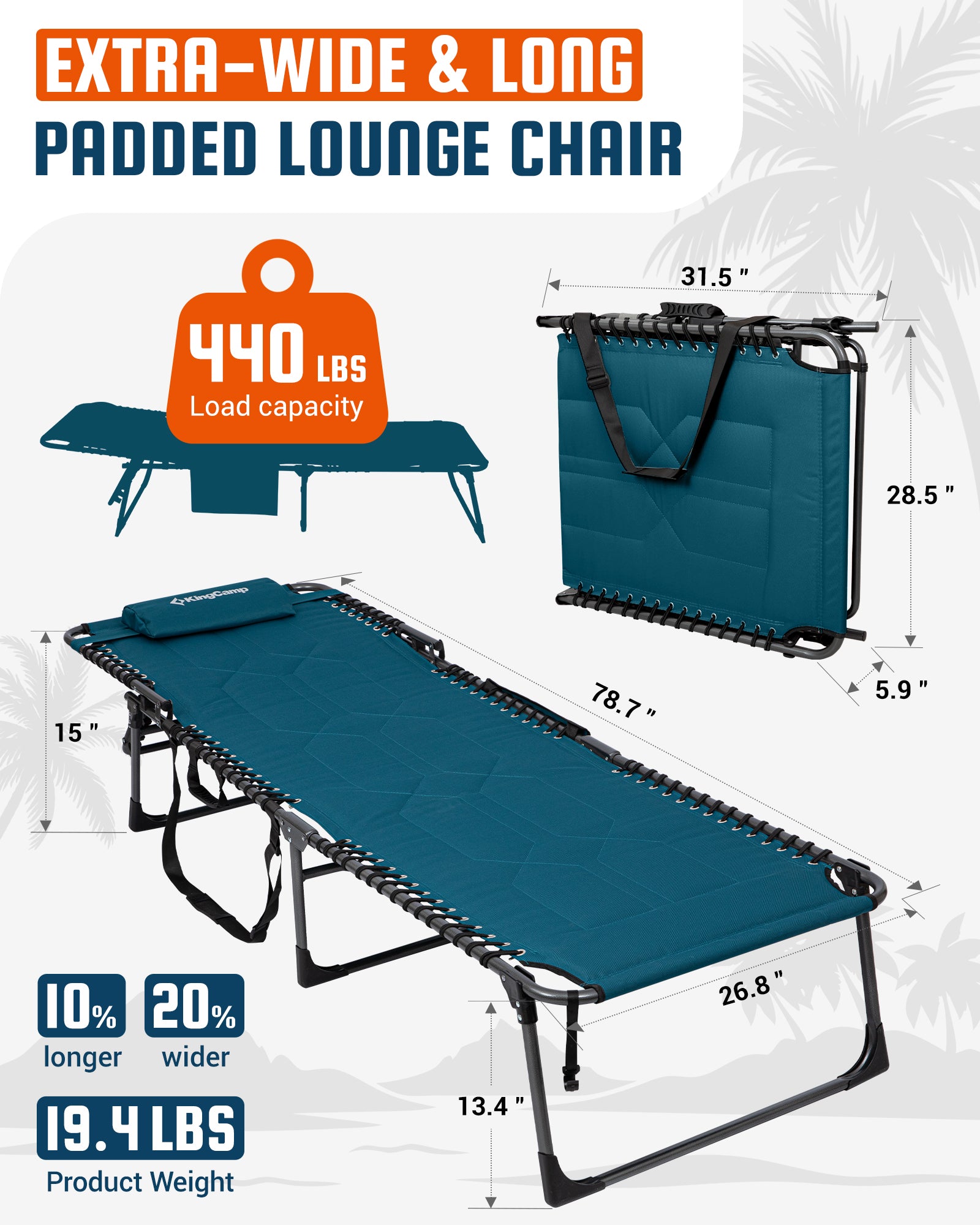 KingCamp Magnolia B40 Oversized Padded Lounge Chair