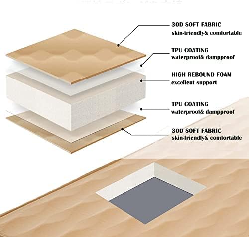 KingCamp Khaki Single 3D 3" Thick Self-Inflating Sleeping Mattress