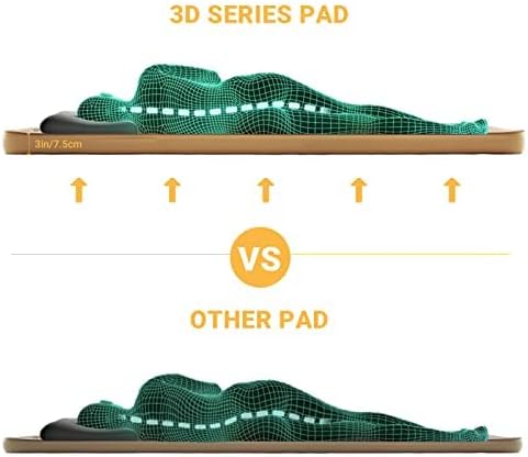 KingCamp Khaki Single 3D 3" Thick Self-Inflating Sleeping Mattress