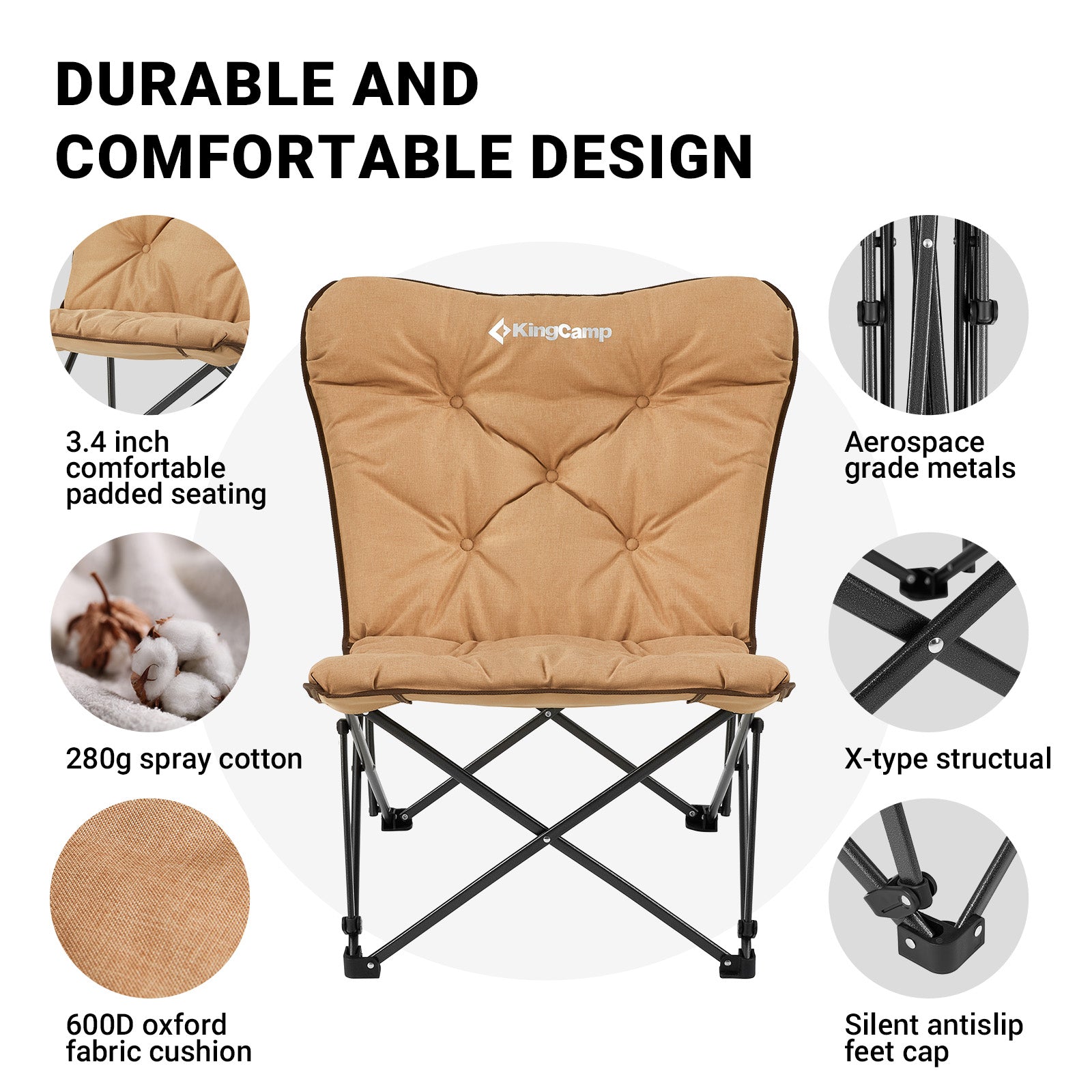 KingCamp LEMON C10 Oversized Padded Butterfly Chair