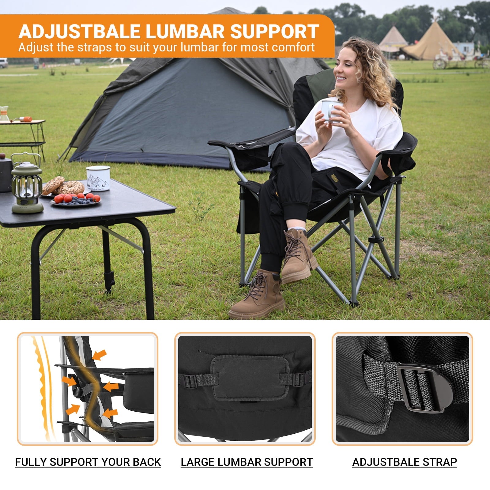 KingCamp Lumbar Support Oversized Camping Chair