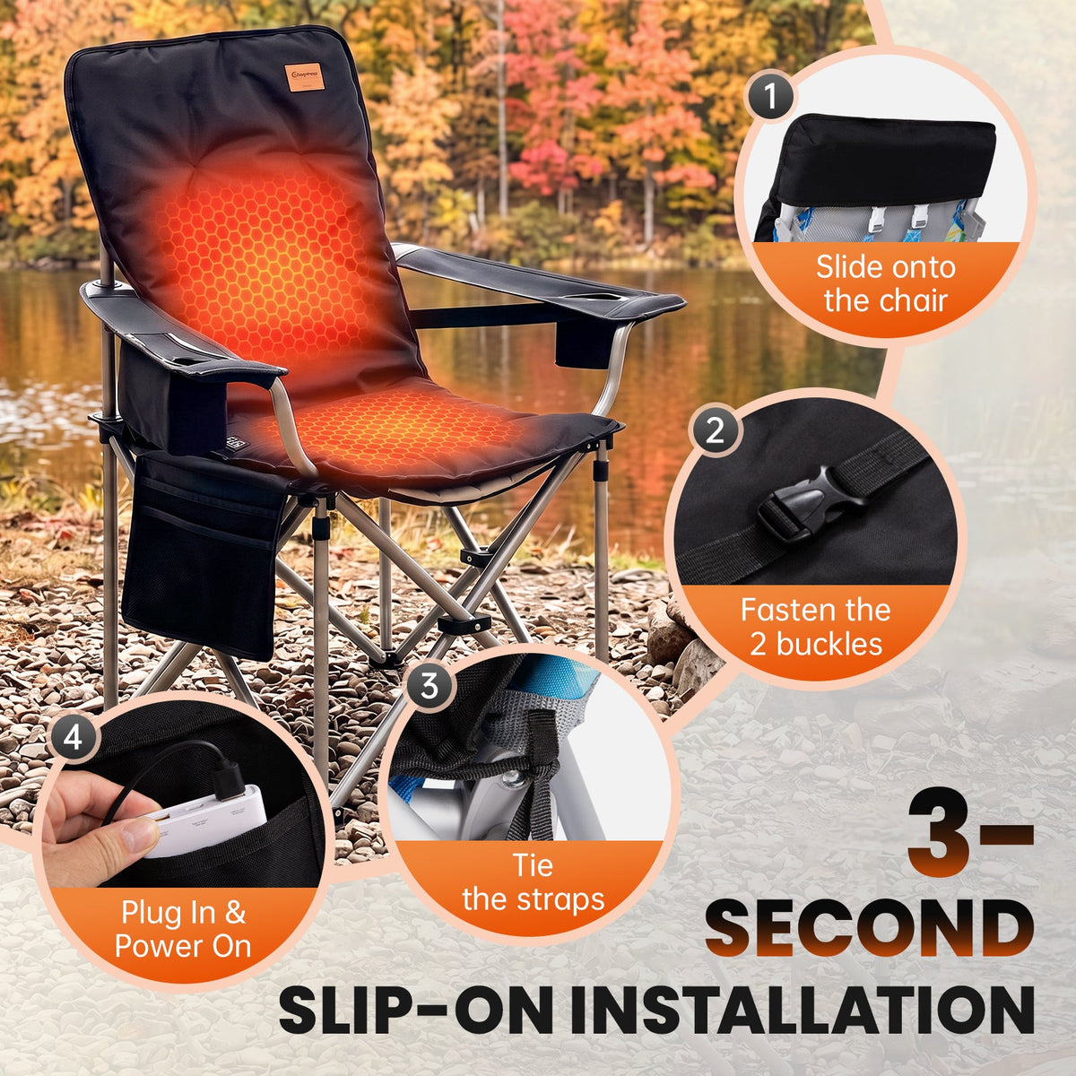 KingCamp Heated Seat Cushion For Outdoors