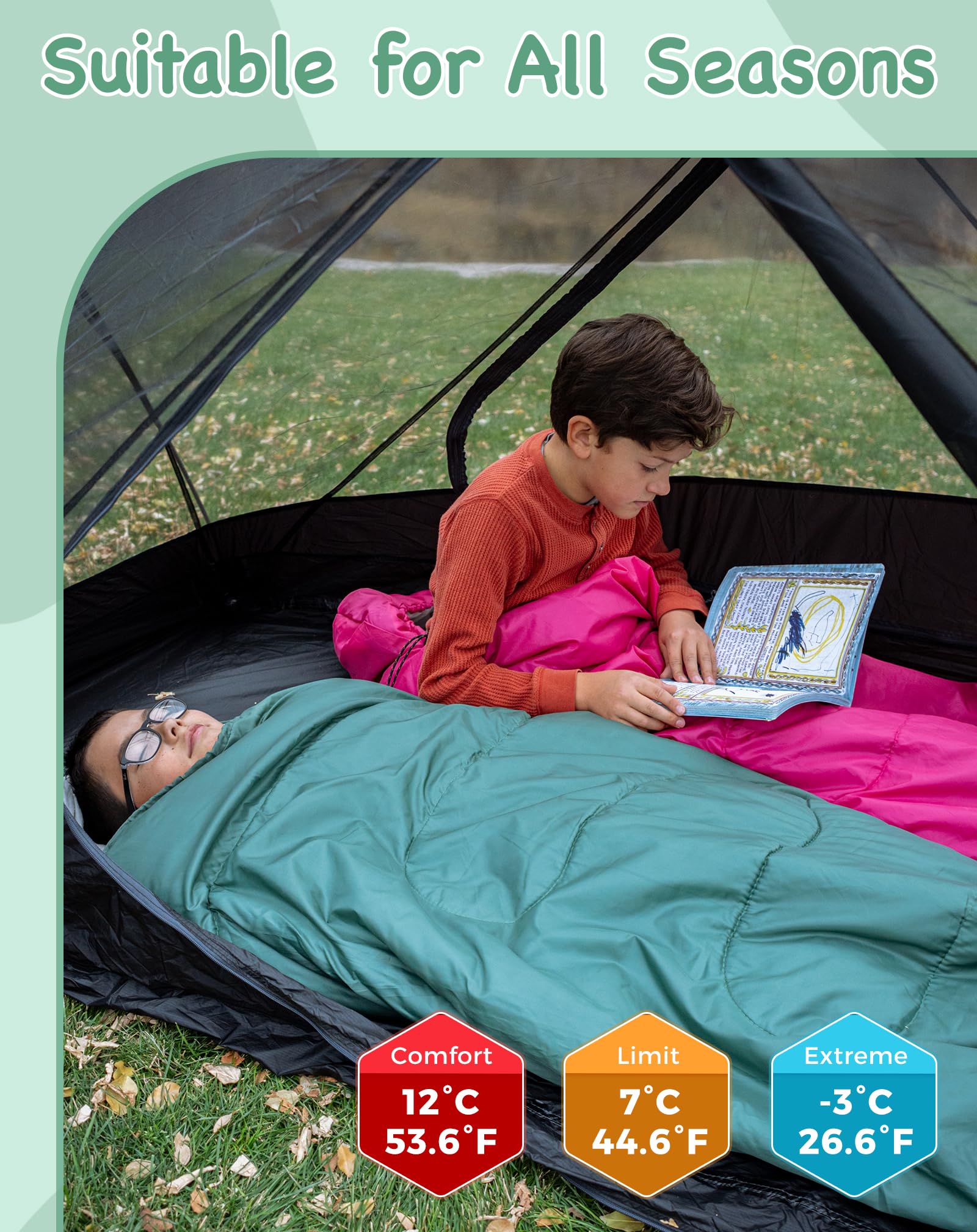 KingCamp Oasis 250S+ Kids Flannel Sleeping Bag
