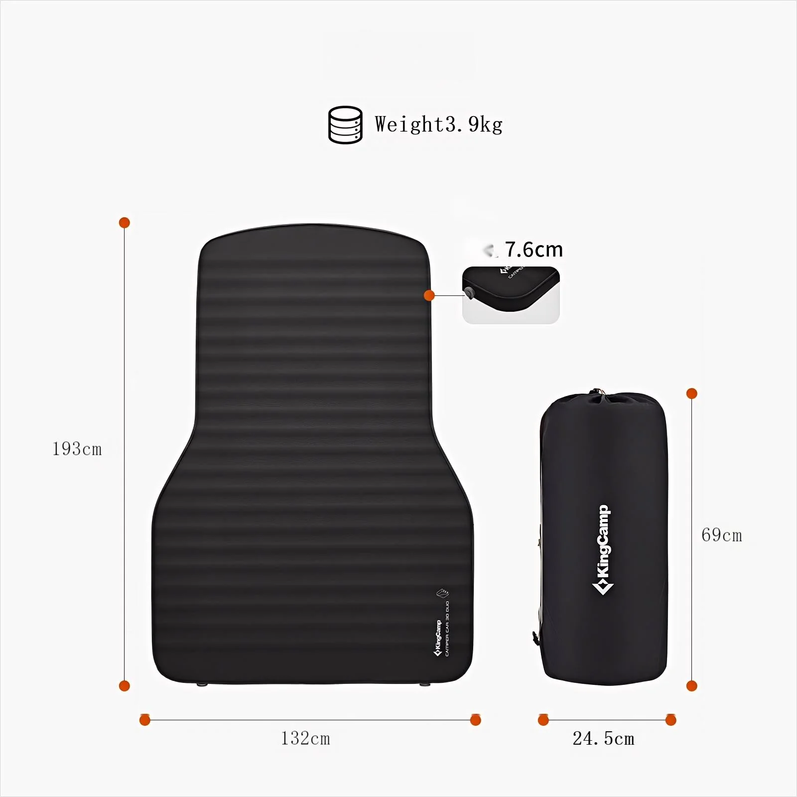 KingCamp Air Mattress 7.6 for Tesla Y & SUVs