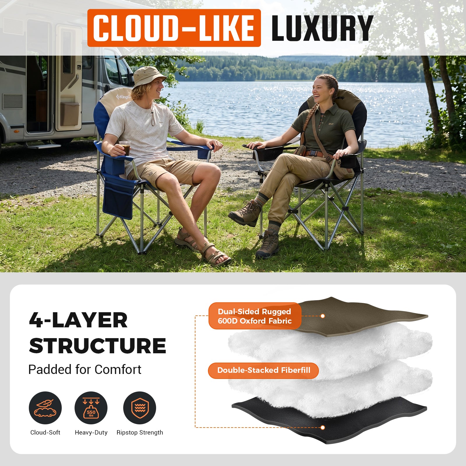 KingCamp Lumbar Support Oversized Camping Chair