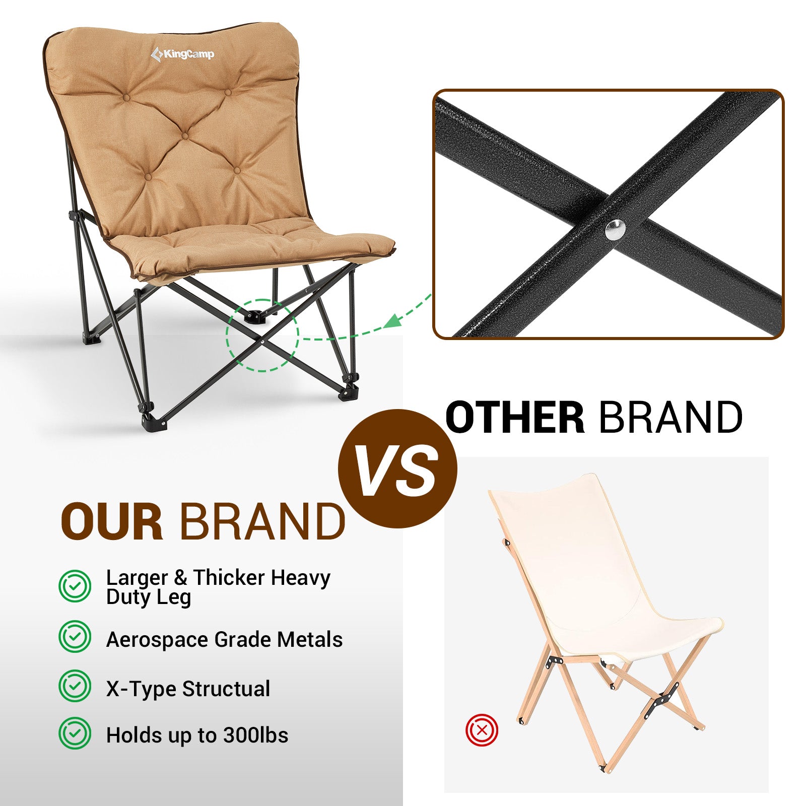 KingCamp LEMON C10 Oversized Padded Butterfly Chair