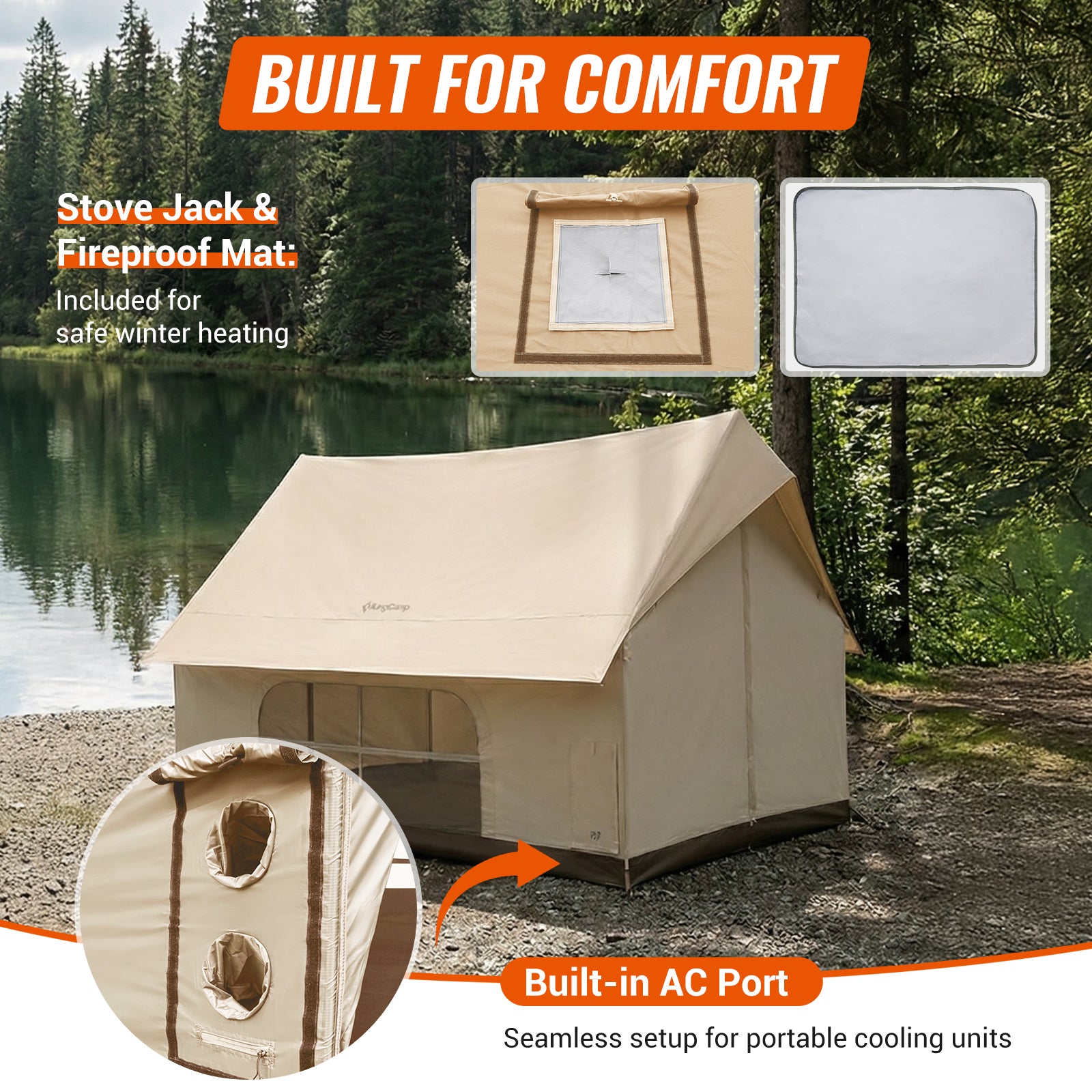 KingCamp MOUNTAIN IN C5 Cabin Tent with Stove Jack