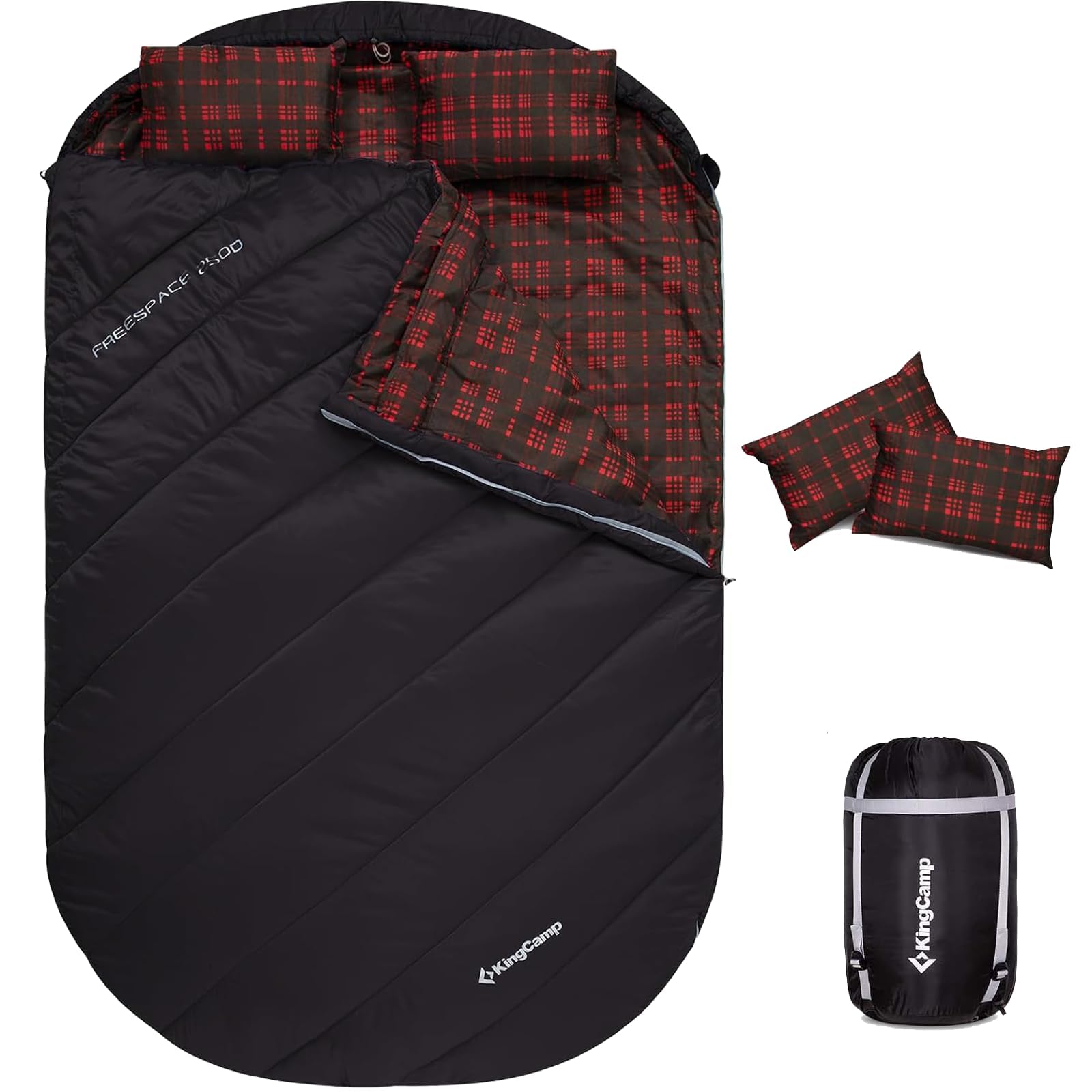 KingCamp FREESPACE 250D Flannel Lined Double Sleeping Bag