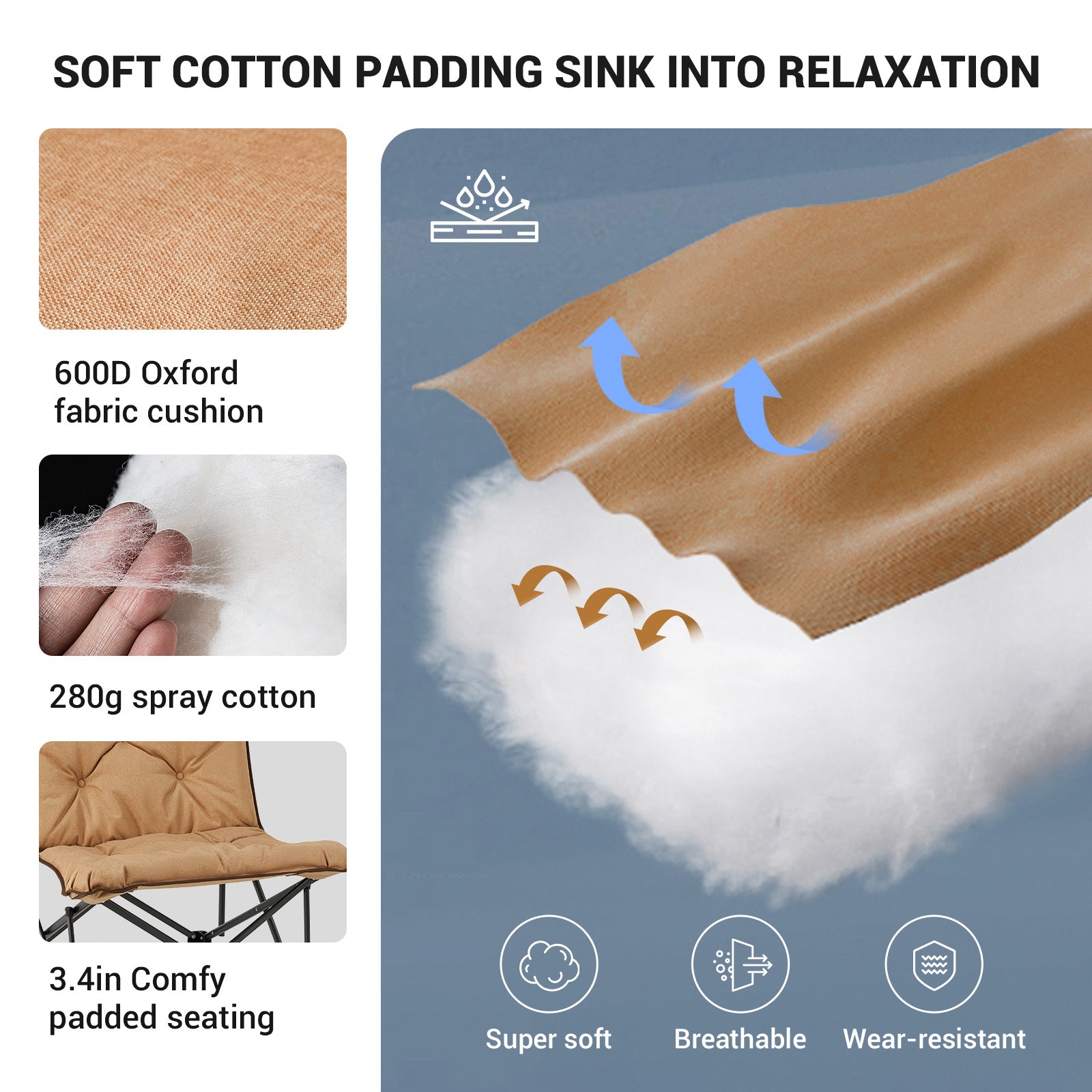 KingCamp LEMON C10 Oversized Padded Butterfly Chair