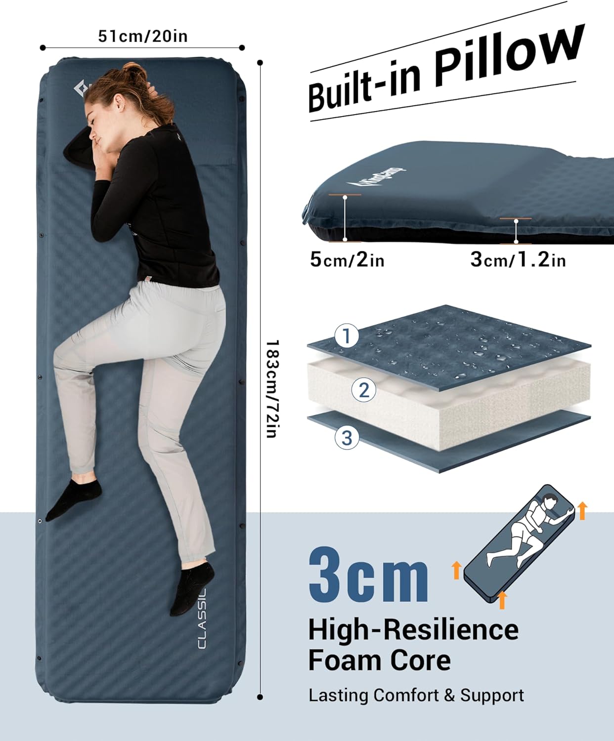 KingCamp Classic Light Self-Inflating Sleeping Pad