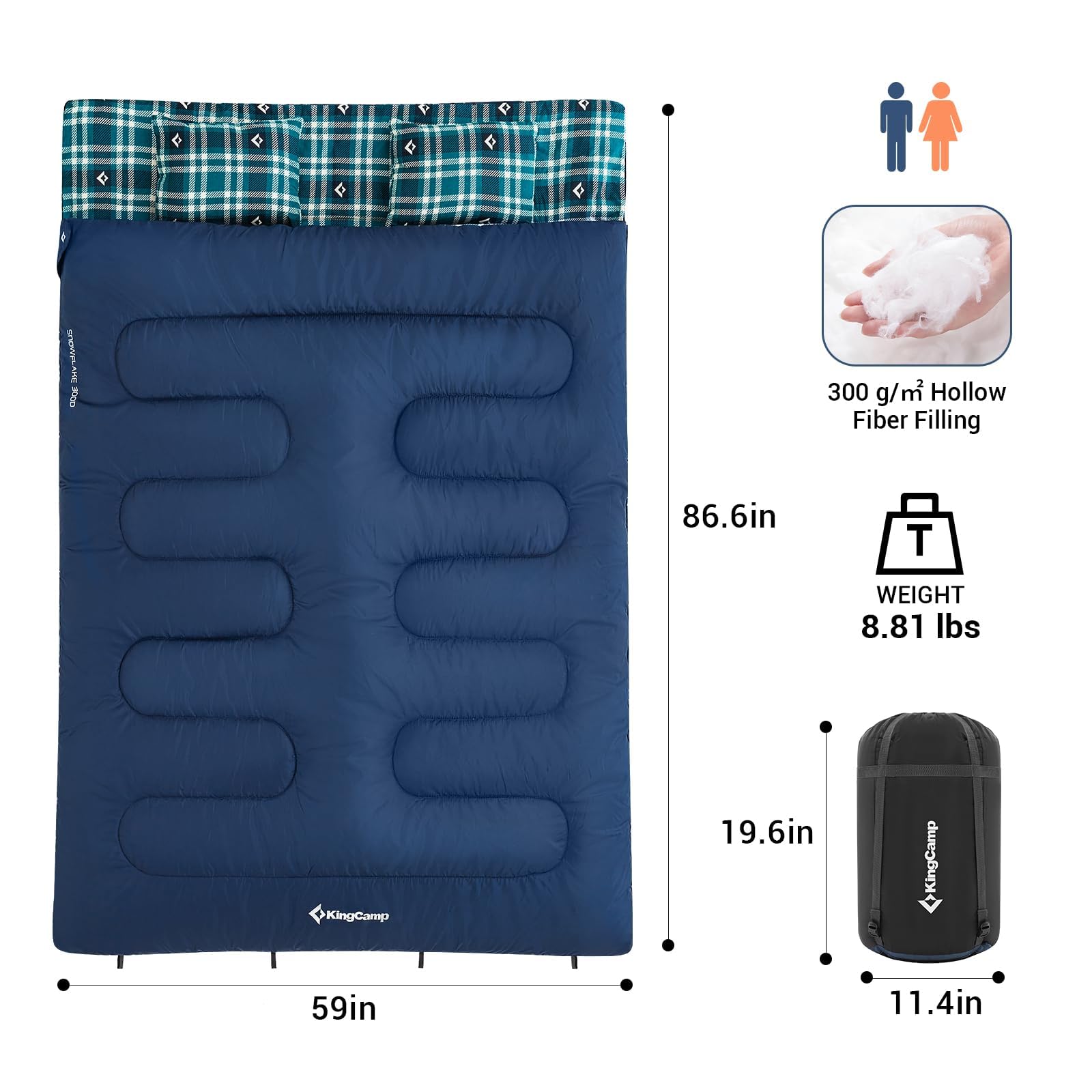 KingCamp 3 Season Double Sleeping Bag