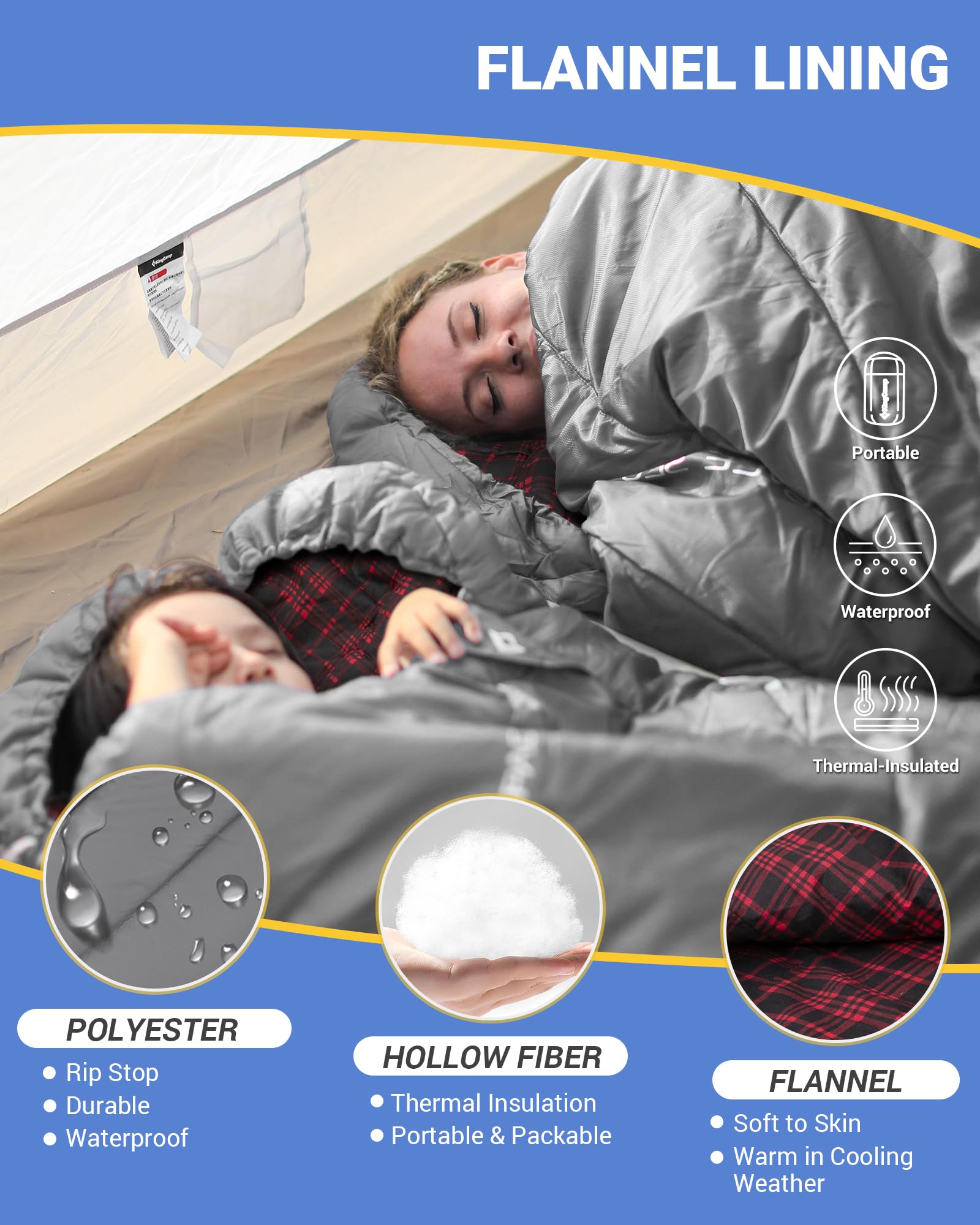 KingCamp Plus Size 3-4 Season Sleeping Bag