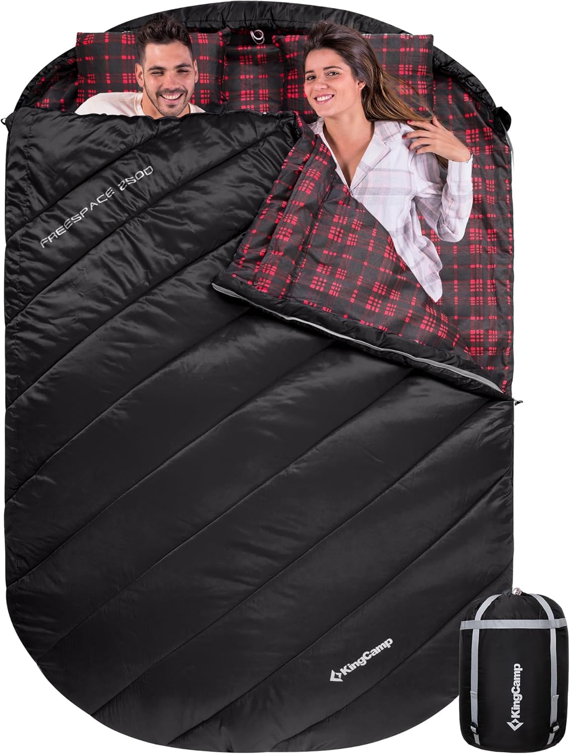 KingCamp FREESPACE 250D Flannel Lined Double Sleeping Bag