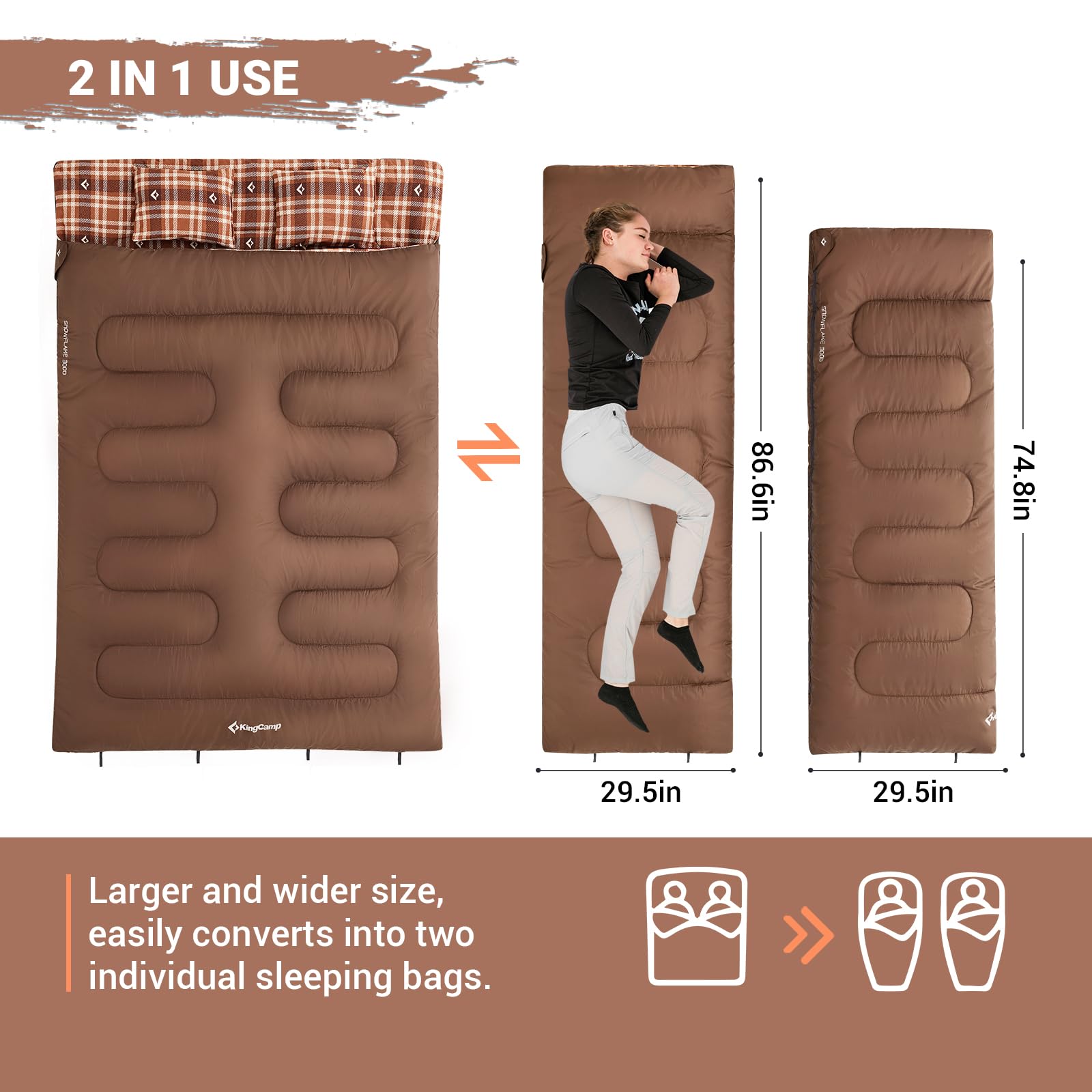KingCamp 3 Season Double Sleeping Bag
