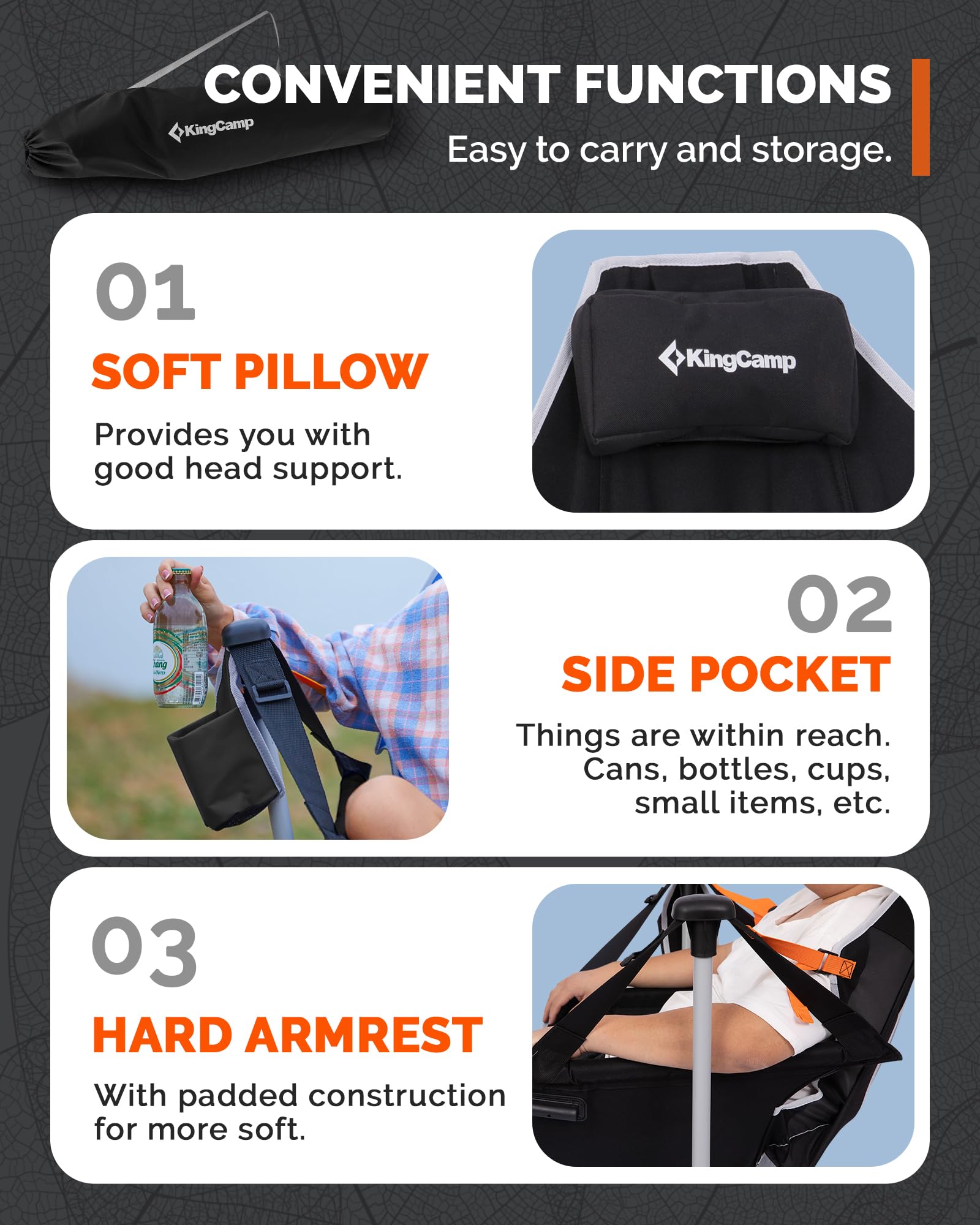 KingCamp Orchid C20 Mesh Back Hammock Chair with Footrest