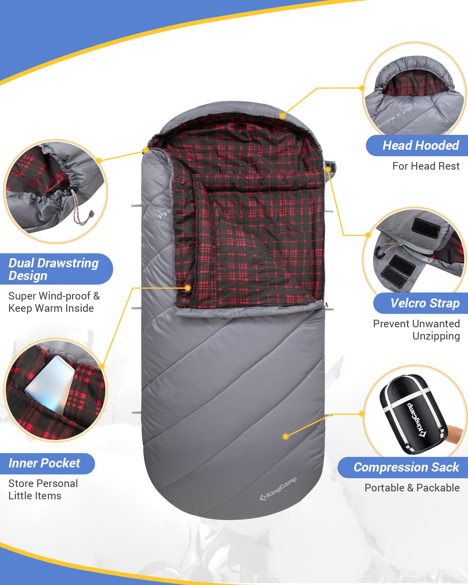 KingCamp Plus Size 3-4 Season Sleeping Bag