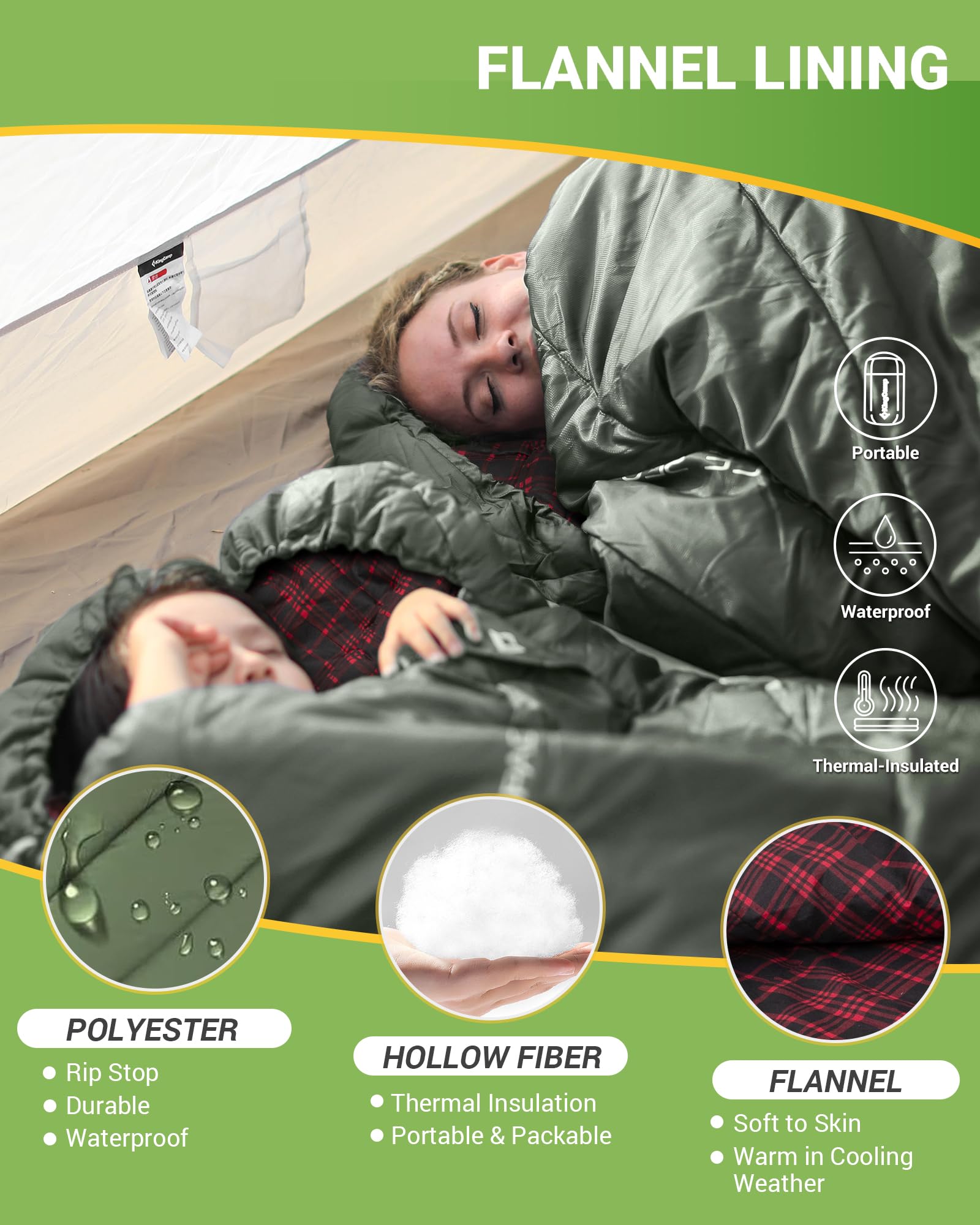 KingCamp Plus Size 3-4 Season Sleeping Bag