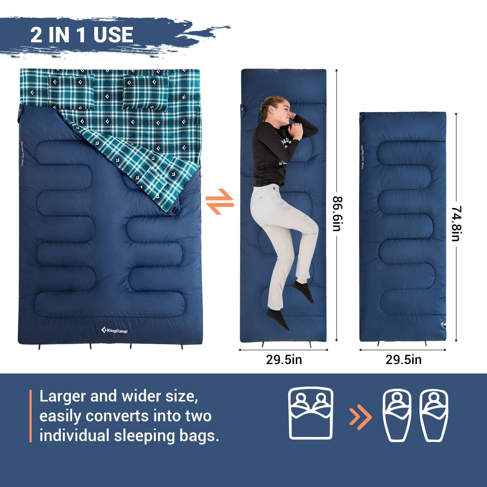 KingCamp 3 Season Double Sleeping Bag