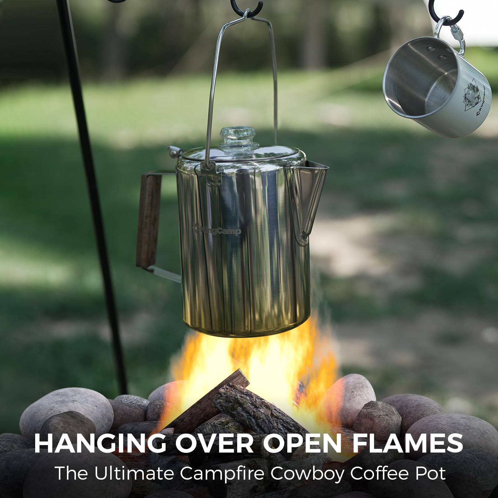 KingCamp 12-Cup Stainless Steel Camping Coffee Percolator