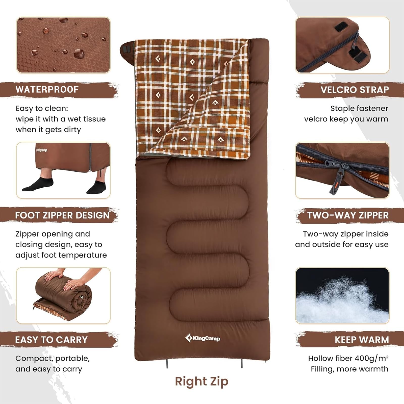 KingCamp Cotton Flannel 3 Season Sleeping Bags