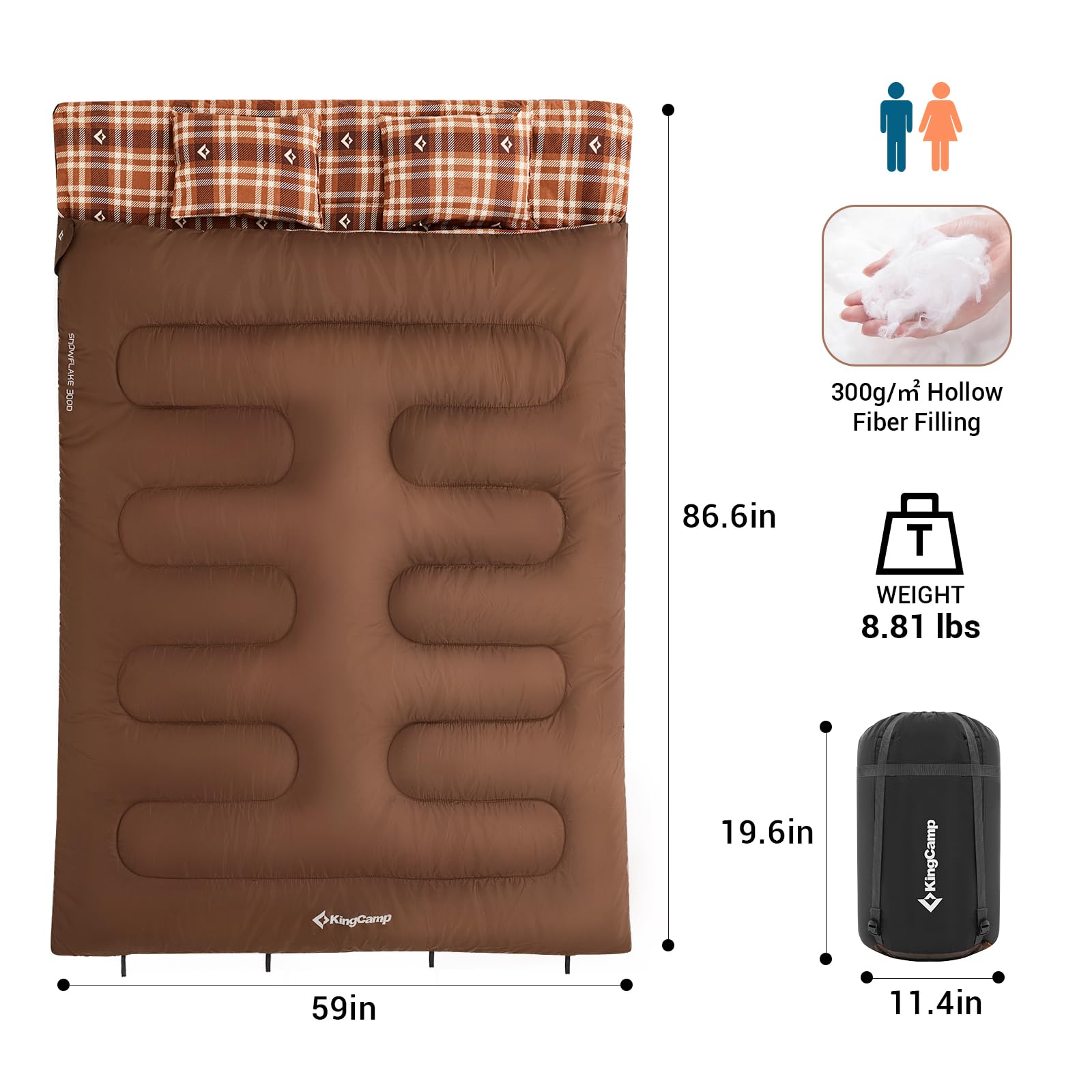 KingCamp 3 Season Double Sleeping Bag