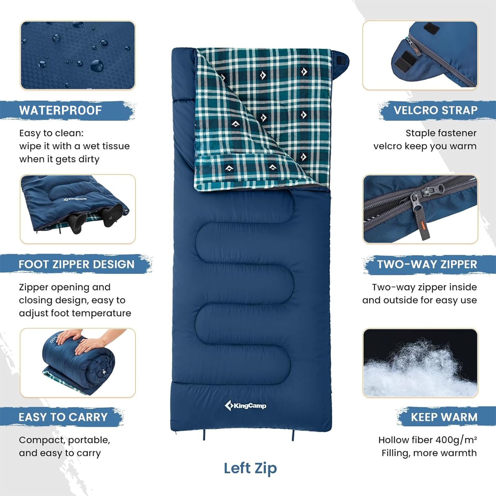 KingCamp Cotton Flannel 3 Season Sleeping Bags
