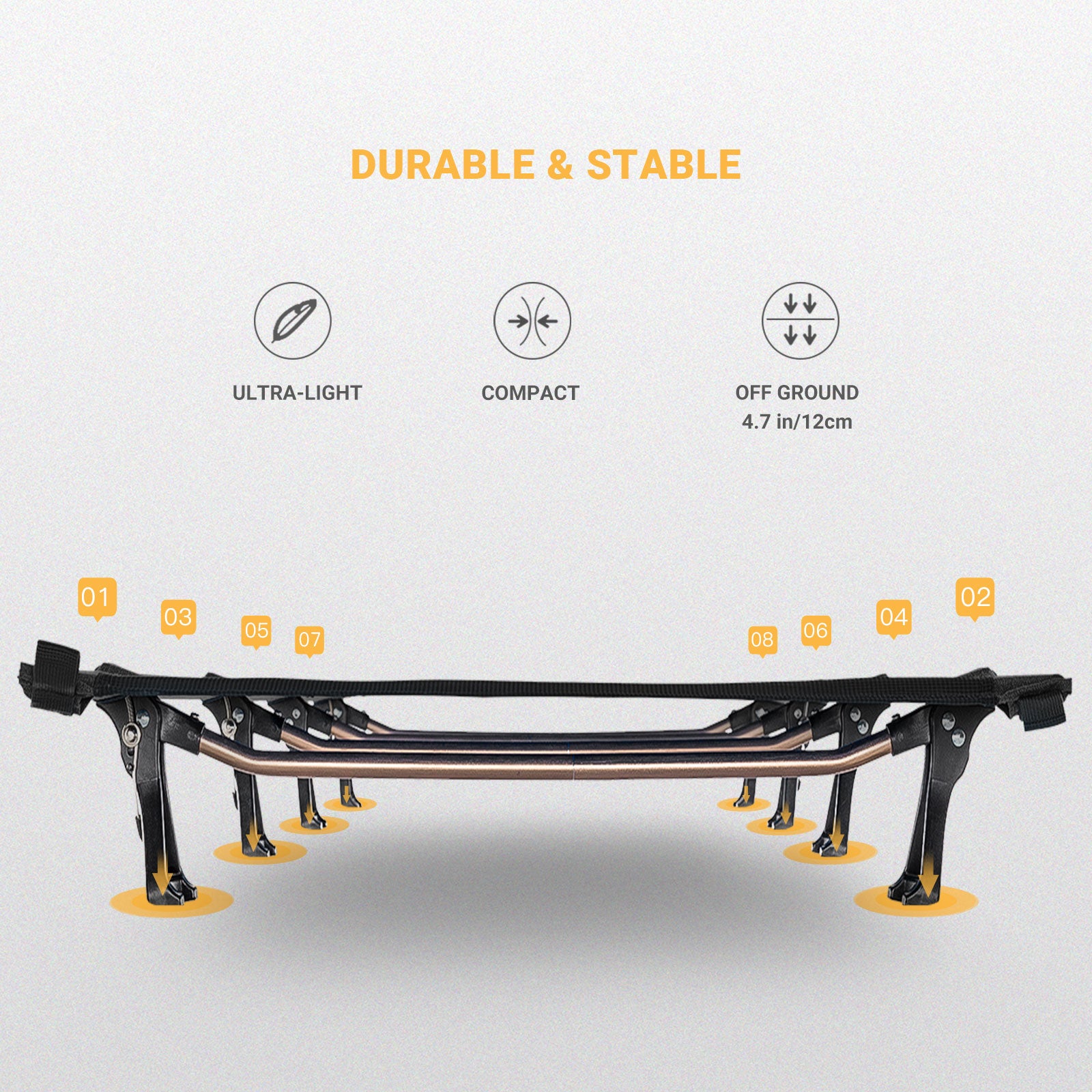 Kingcamp Ultralight Folding Camping Cot | ADI Compasso d'Oro Award 2017