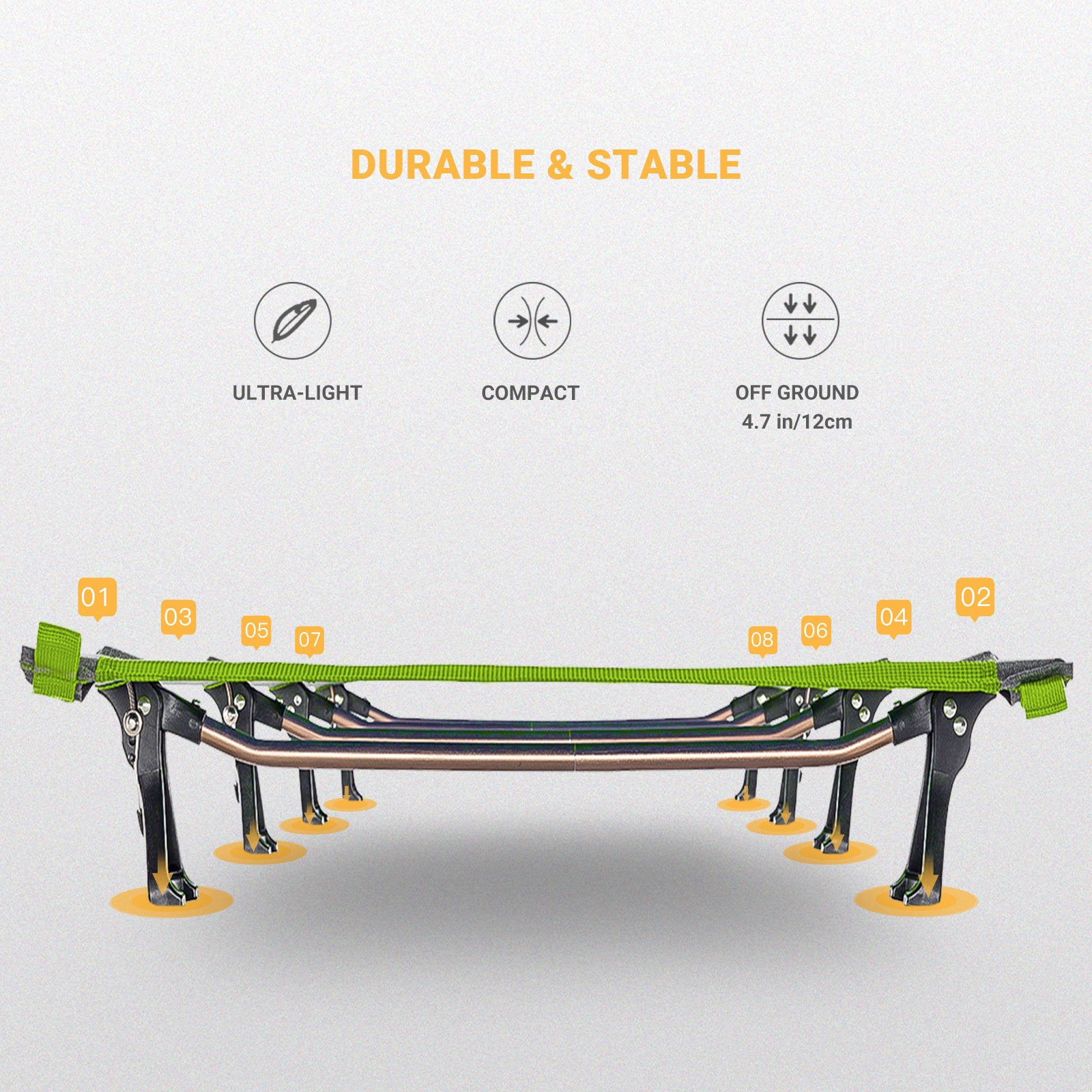 Kingcamp Ultralight Folding Camping Cot | ADI Compasso d'Oro Award 2017