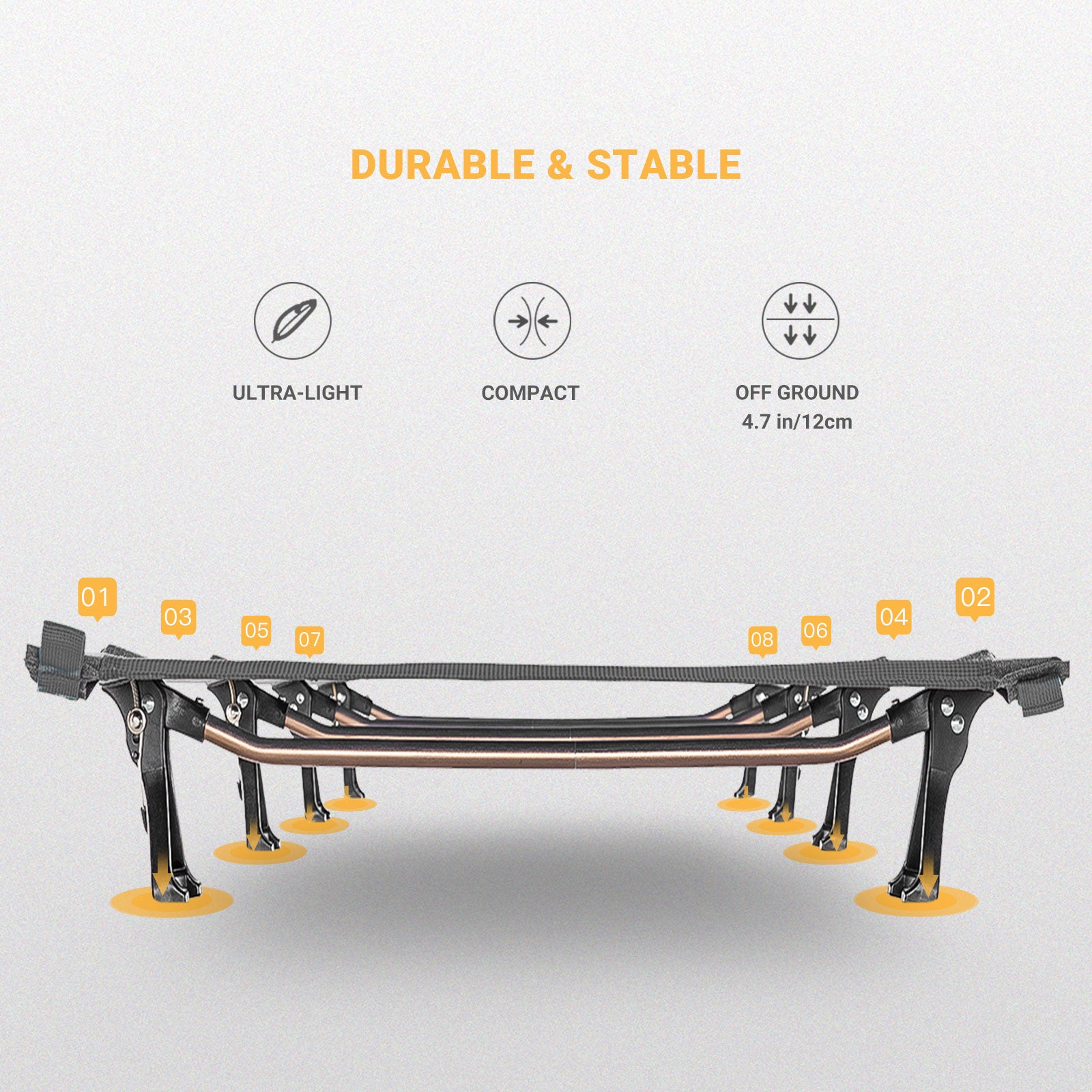 Kingcamp Ultralight Folding Camping Cot | ADI Compasso d'Oro Award 2017