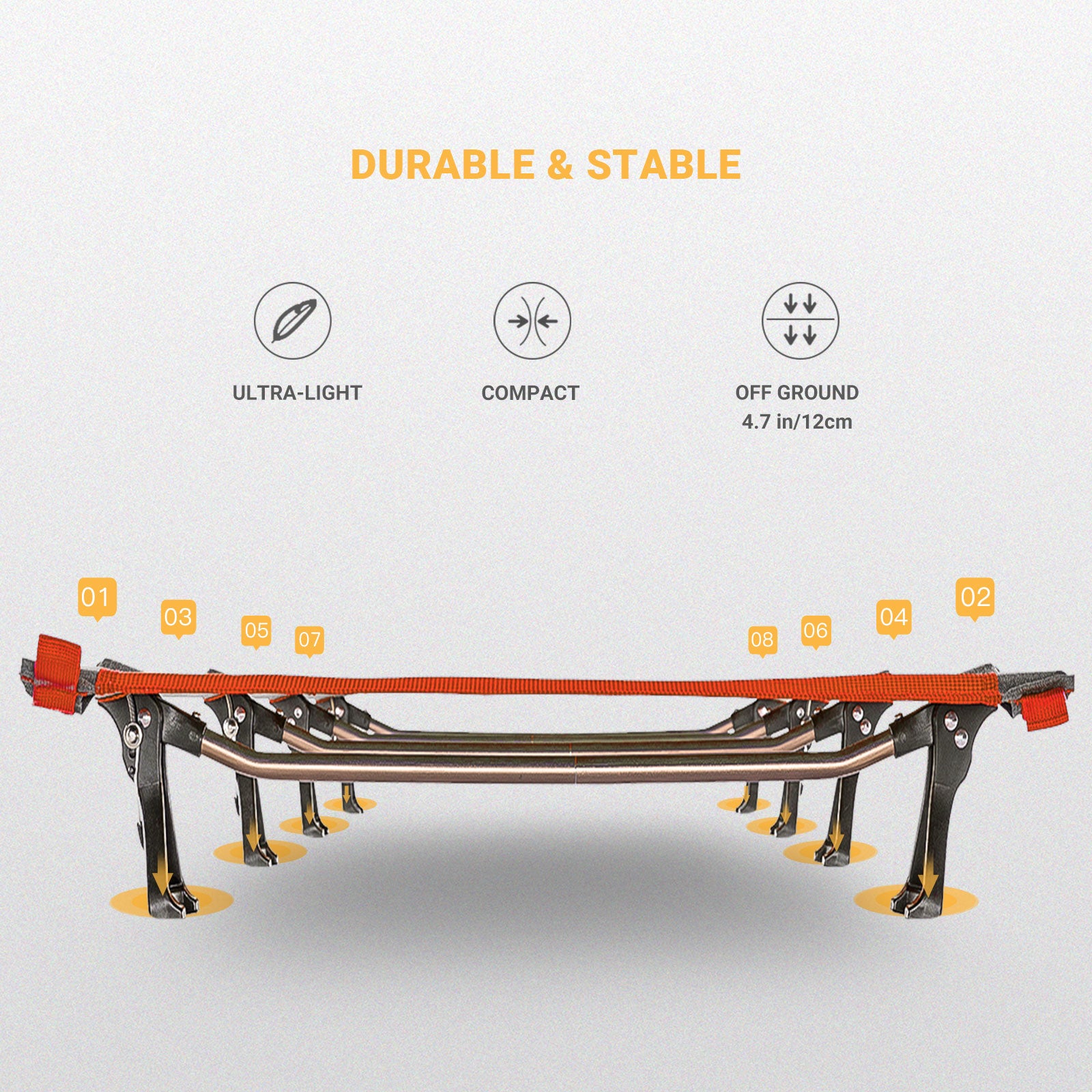 Kingcamp Ultralight Folding Camping Cot | ADI Compasso d'Oro Award 2017