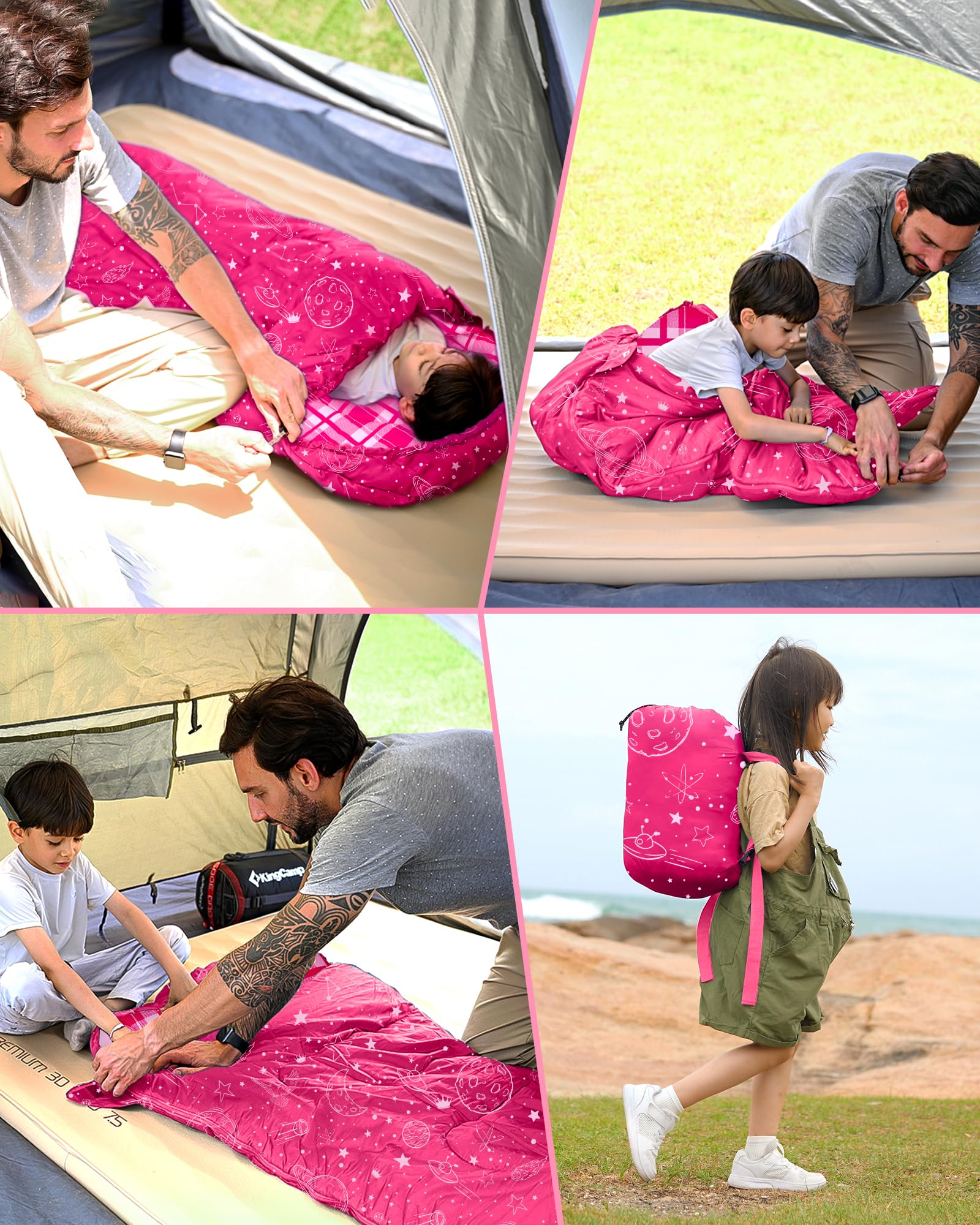 KingCamp Galaxy Zoo C 300 Kids Sleeping Bag – Adjustable Length