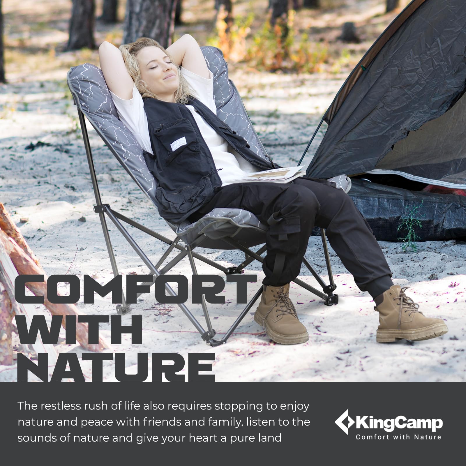 KingCamp LEMON C10 Oversized Padded Butterfly Chair