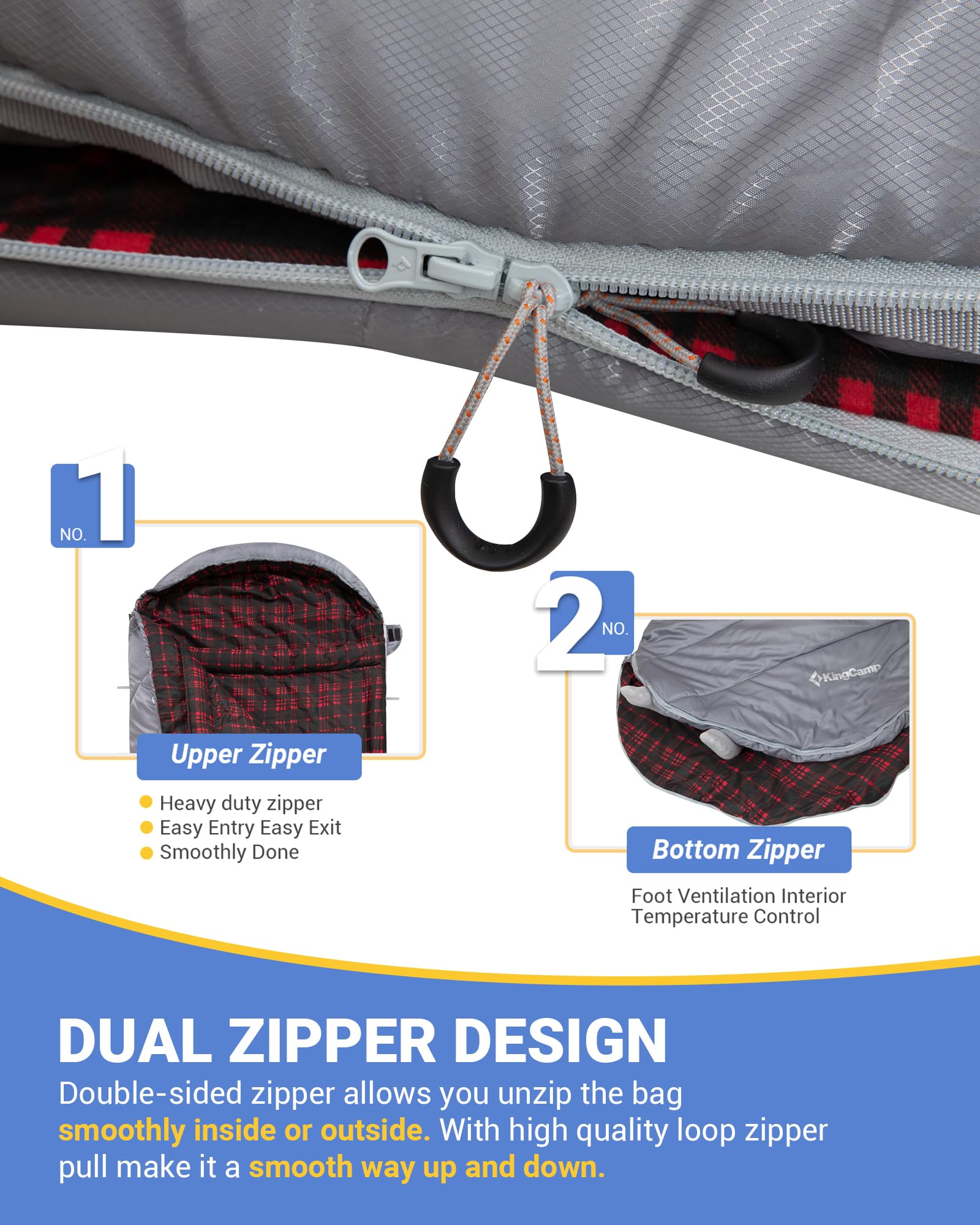 KingCamp Plus Size 3-4 Season Sleeping Bag
