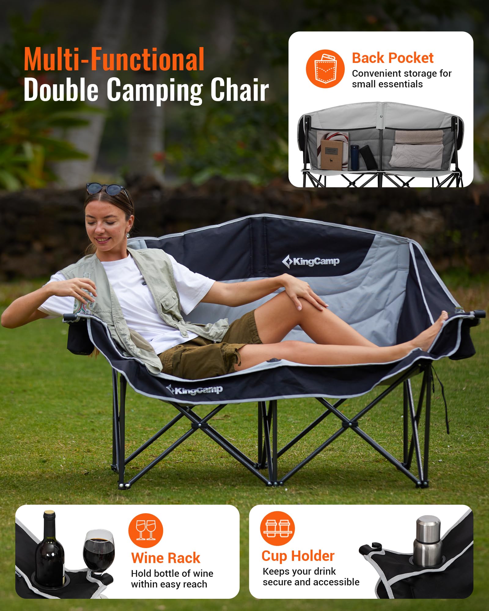 KingCamp CANNA C20 PLUS Loveseat Double Seat Chair
