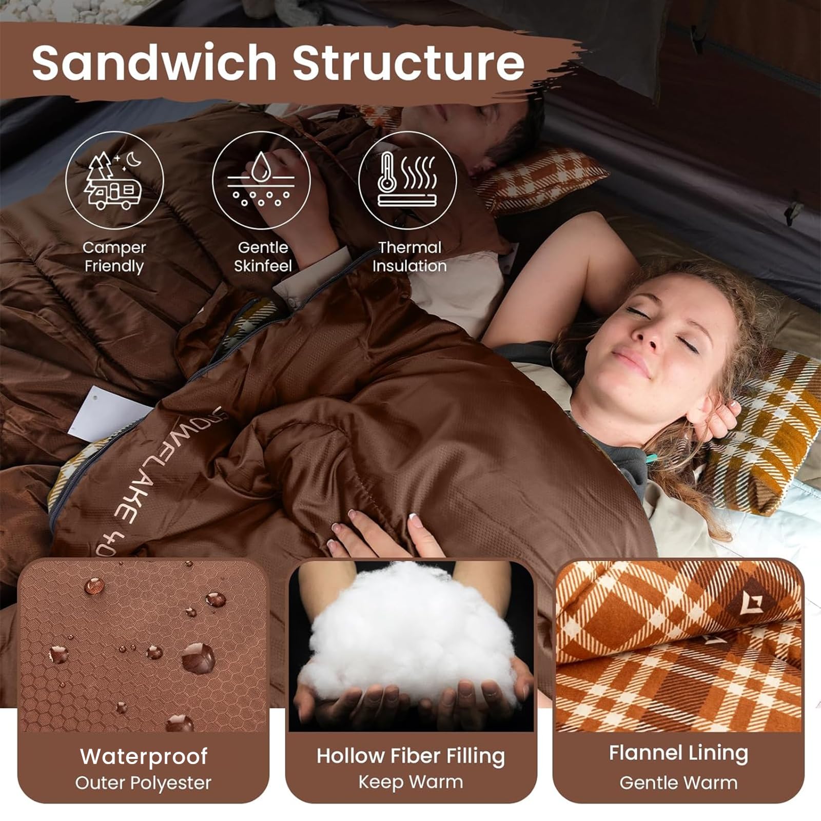 KingCamp Cotton Flannel 3 Season Sleeping Bags