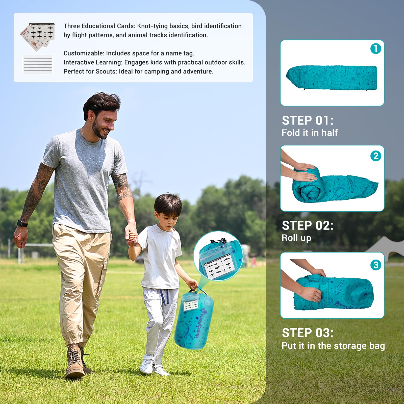 KingCamp Galaxy Zoo C 300 Flannel Kids' Sleeping Bag