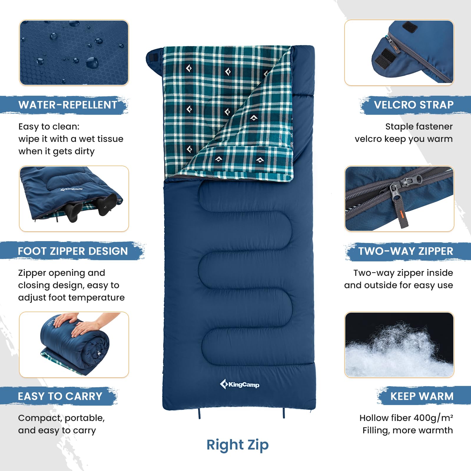 KingCamp Cotton Flannel 3 Season Sleeping Bags