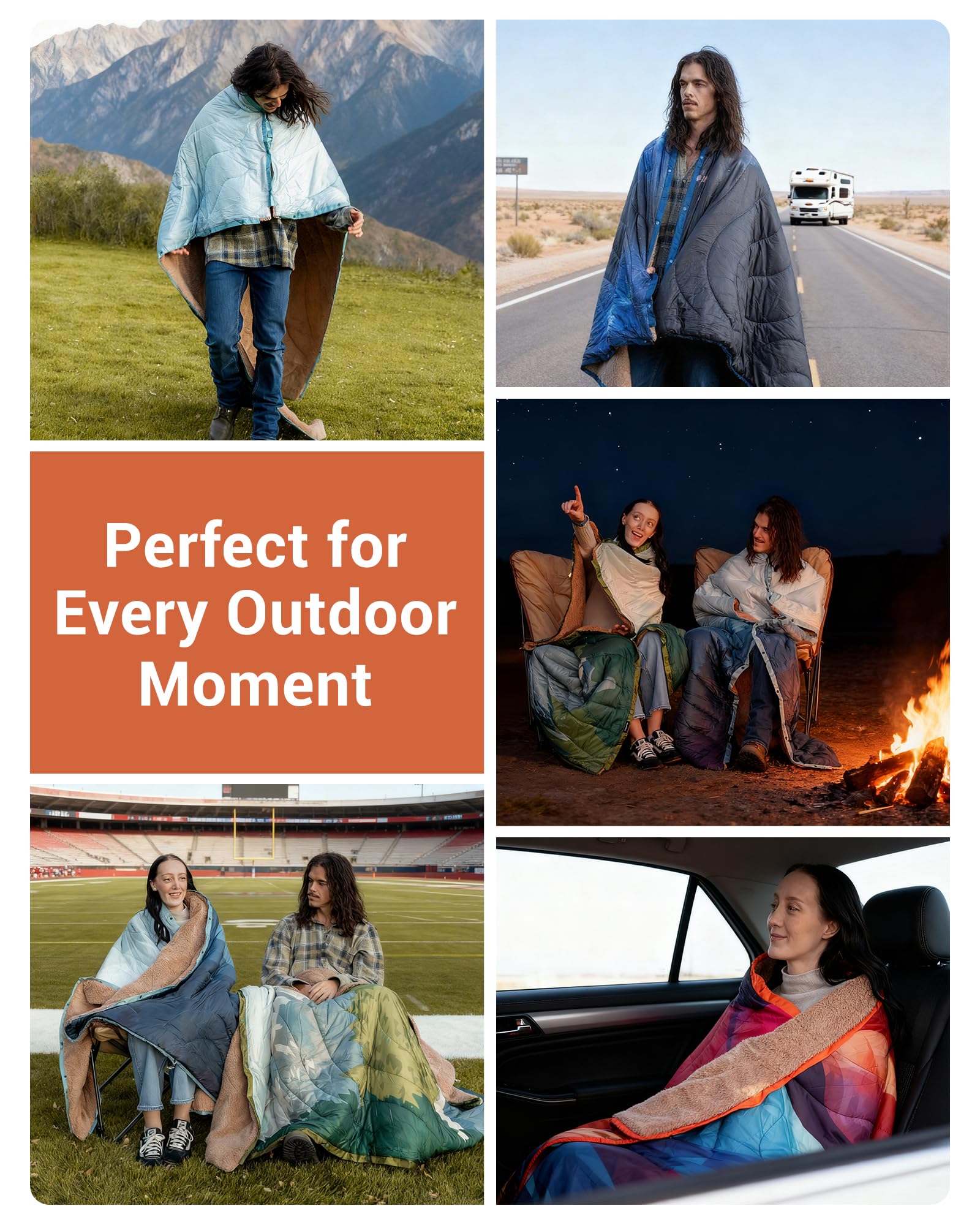 KingCamp Printed Sherpa Fleece Camping Blanket