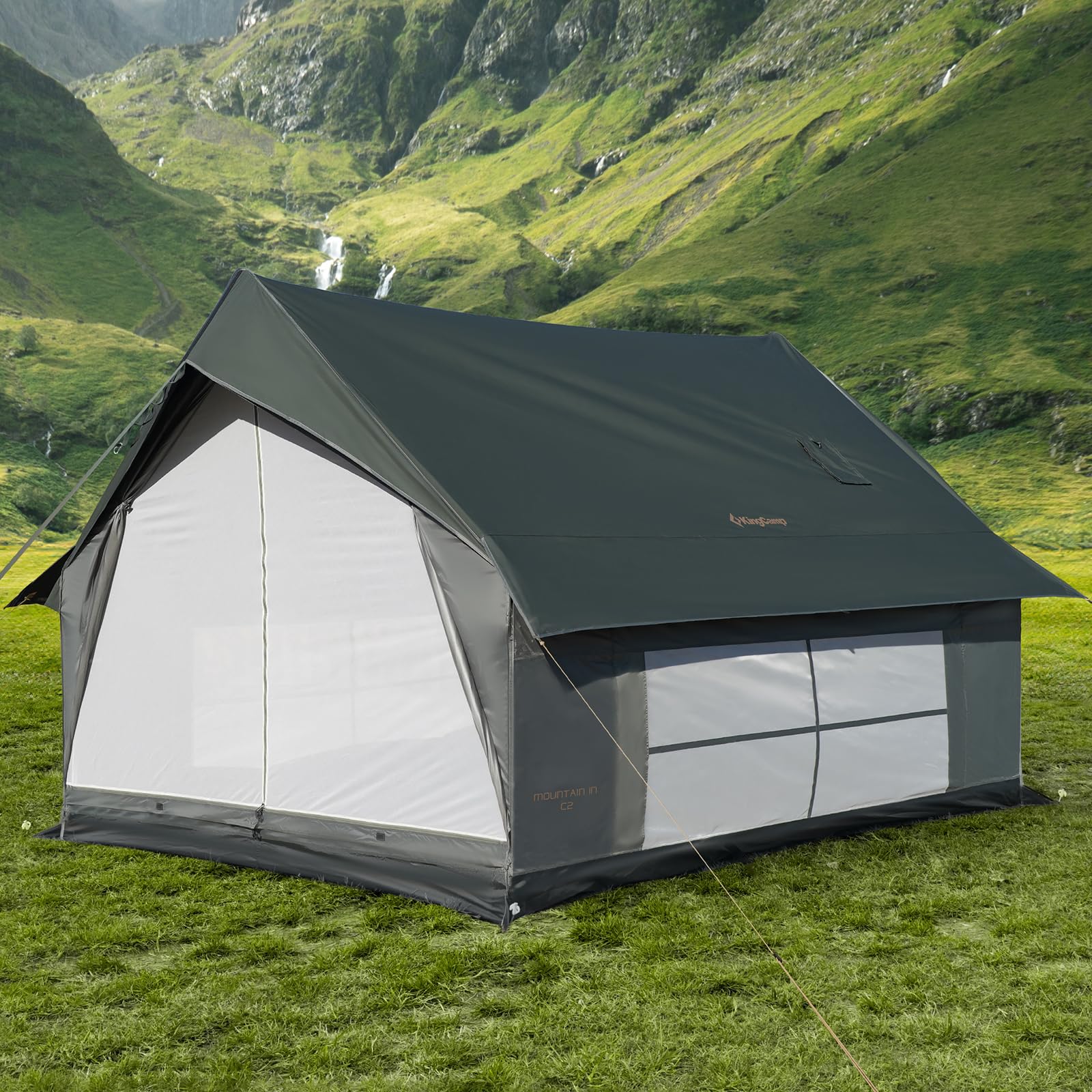 KingCamp MOUNTAIN IN C2 Cabin Tent with Stove Jack