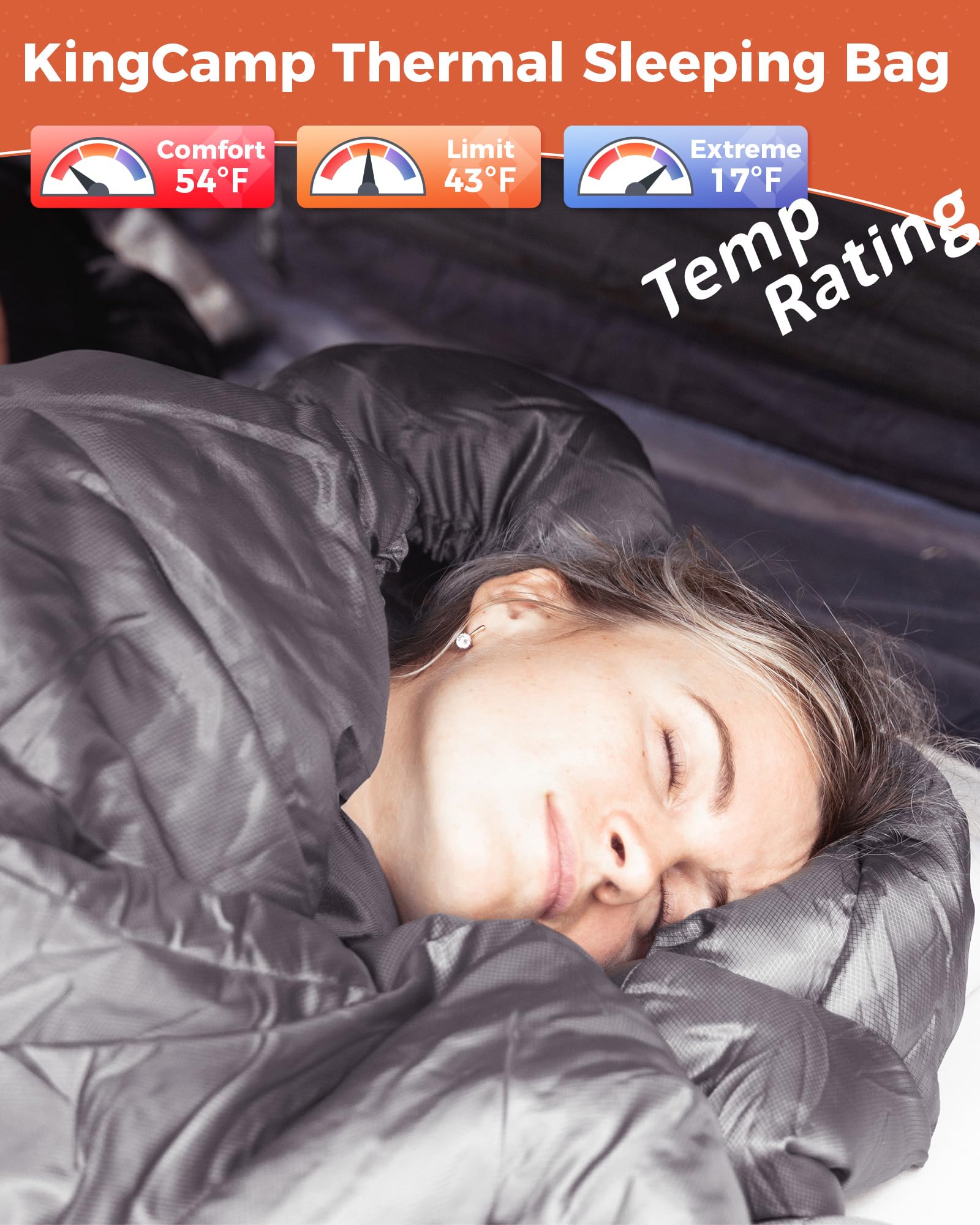 KingCamp FREESPACE 250 Extra Wide Heated Sleeping Bag