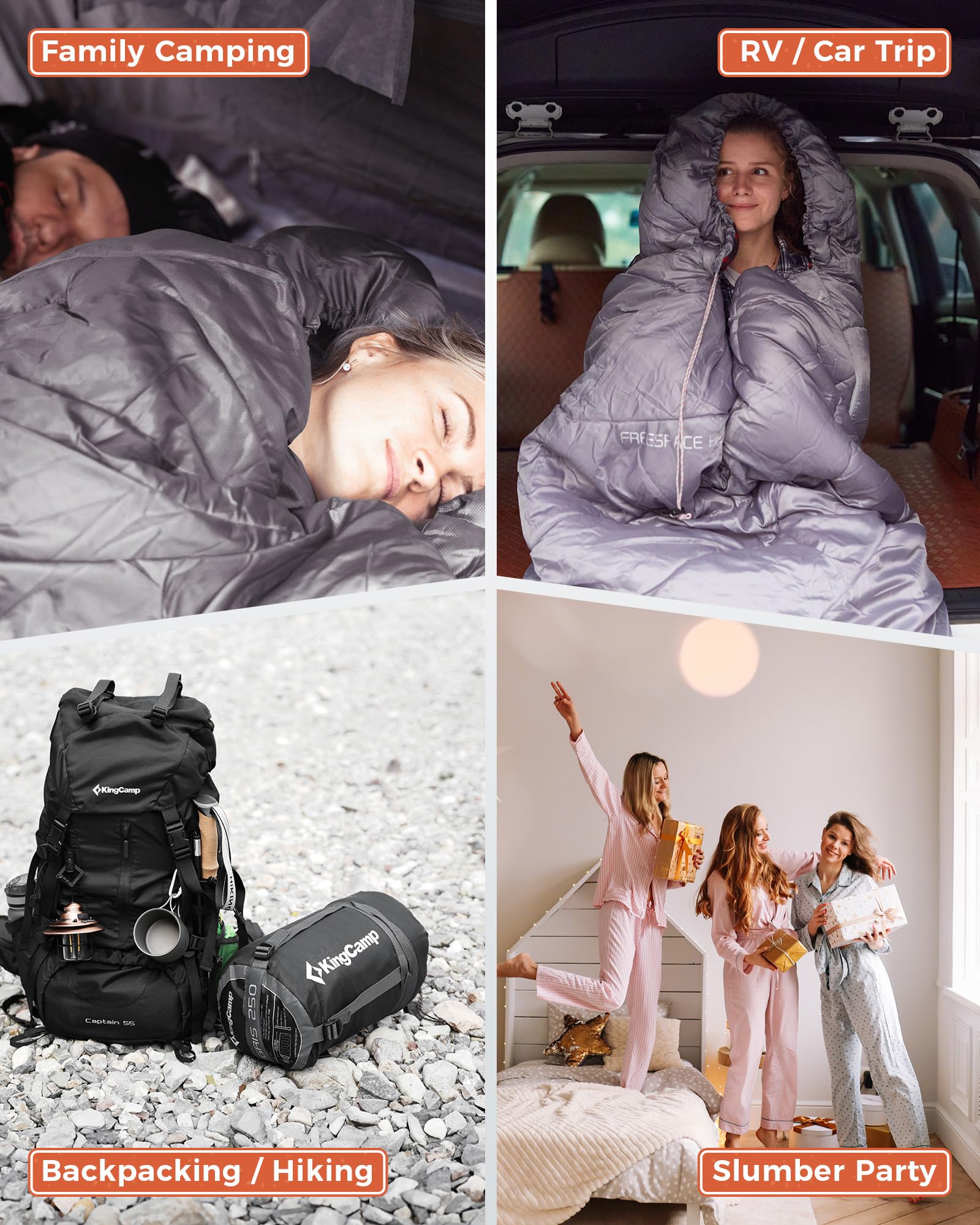 KingCamp FREESPACE 250 Extra Wide Heated Sleeping Bag