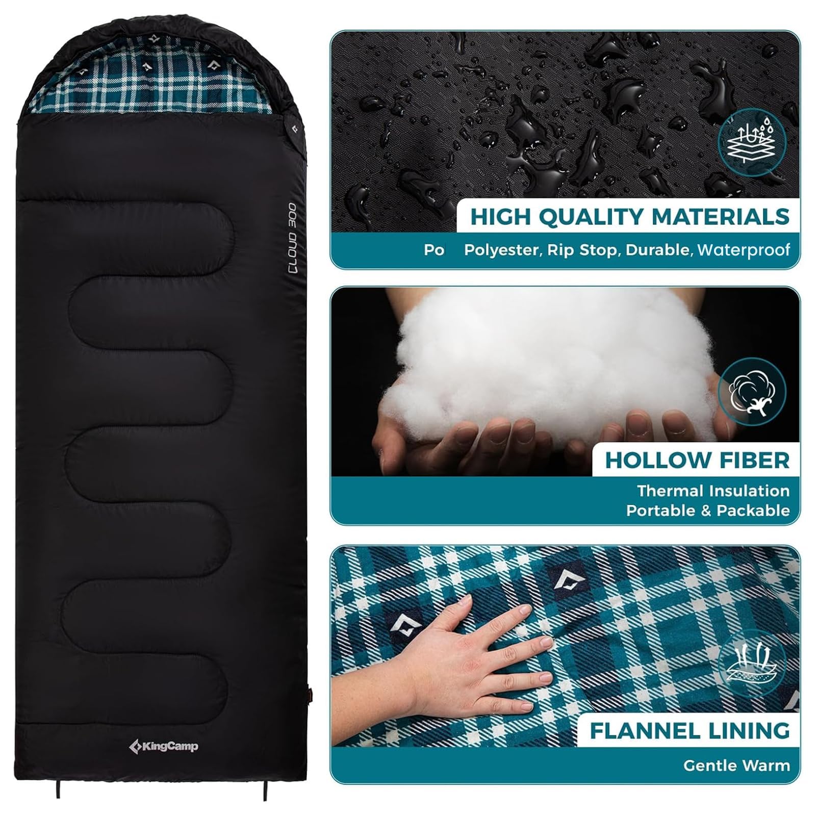 KingCamp Flannel Liner 3 Season Sleeping Bags
