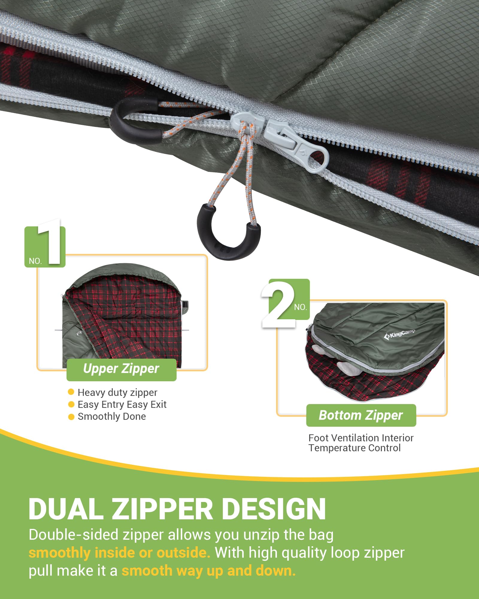 KingCamp Plus Size 3-4 Season Sleeping Bag