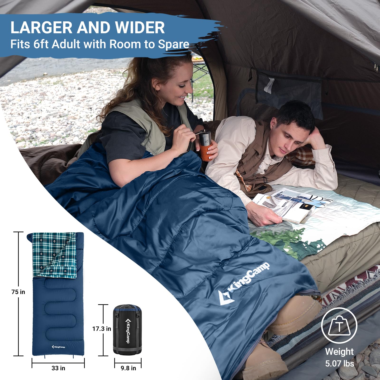 KingCamp Cotton Flannel 3 Season Sleeping Bags